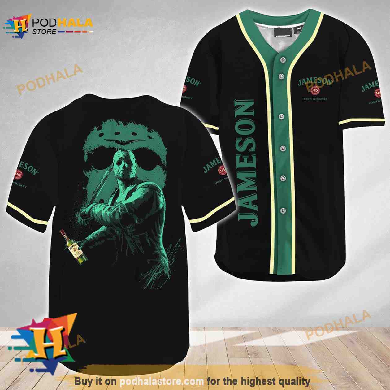 Jason Voorhees Friday The 13th Jameson Whiskey 3D Baseball Jersey Jason Voorhees Friday The 13th Jameson Whiskey 3D Baseball Jersey