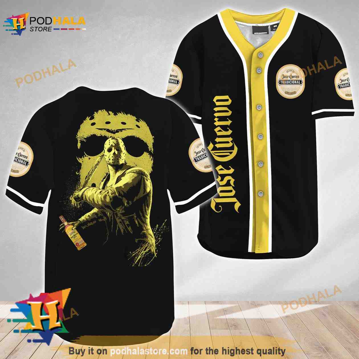 Jason Voorhees Friday The 13th Jose Cuervo 3D Baseball Jersey Jason Voorhees Friday The 13th Jose Cuervo 3D Baseball Jersey