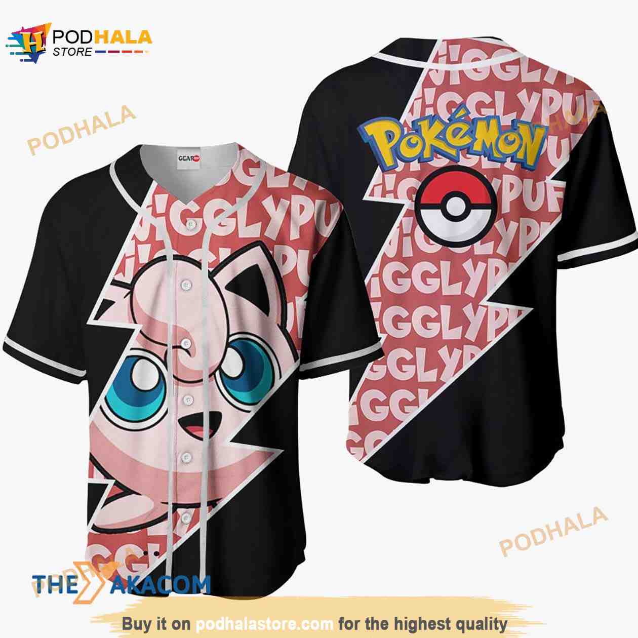 Jigglypuff Pokemon Anime 3D Baseball Jersey Shirt Jigglypuff Pokemon Anime 3D Baseball Jersey Shirt