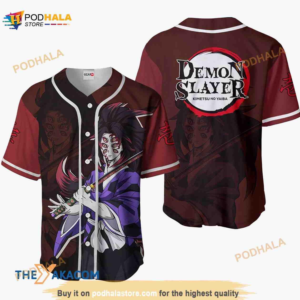 Kokushibo Kimetsu Anime 3D Baseball Jersey Shirt Kokushibo Kimetsu Anime 3D Baseball Jersey Shirt