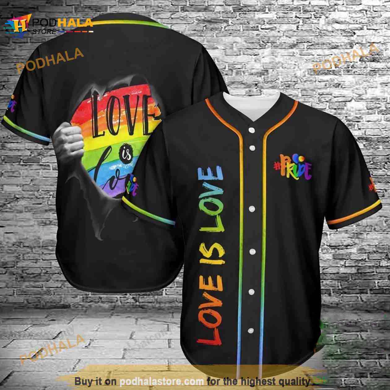 LGBT Pride Love Is Love 3D Baseball Jersey Shirt LGBT Pride Love Is Love 3D Baseball Jersey Shirt