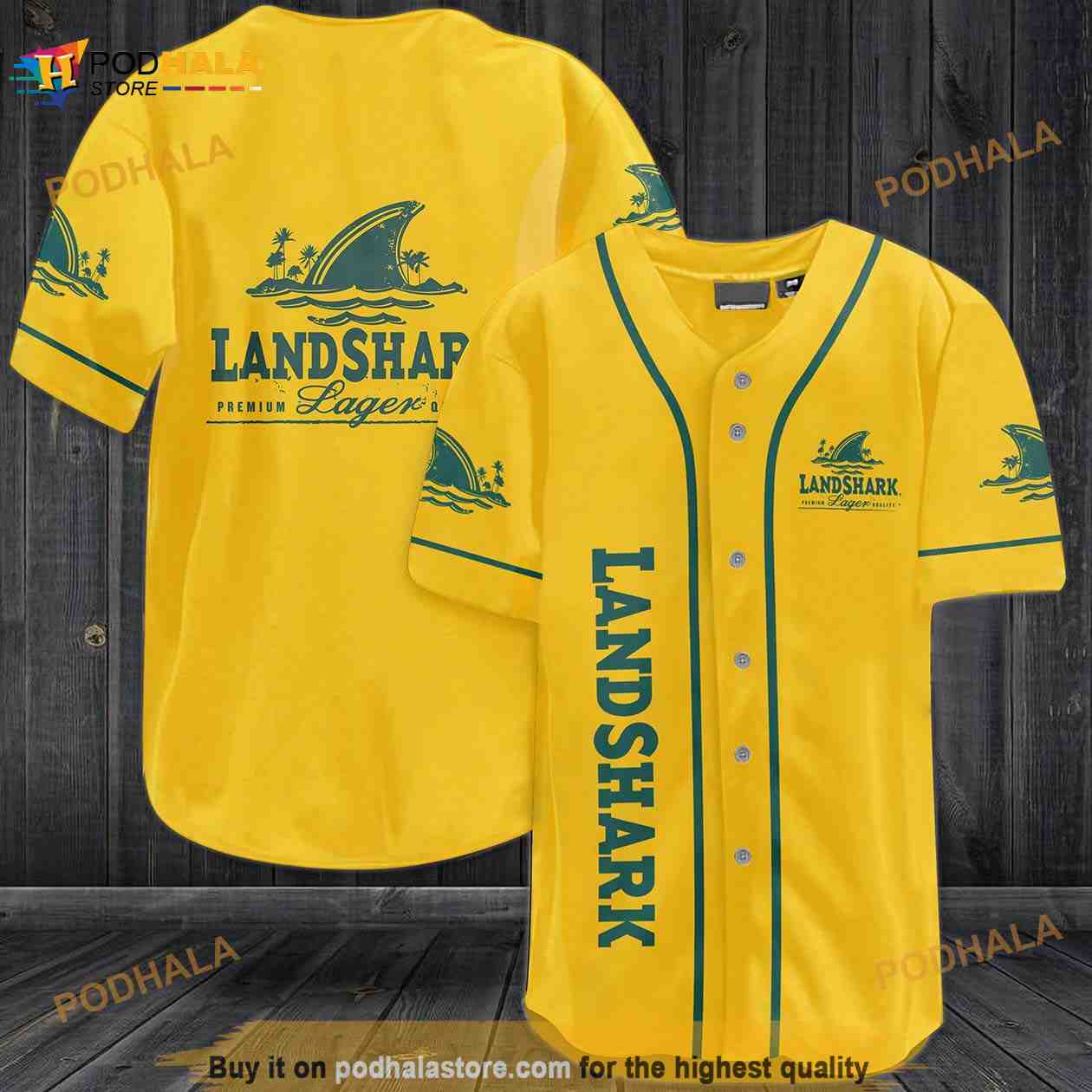 Landshark Lager 3D Baseball Jersey Landshark Lager 3D Baseball Jersey