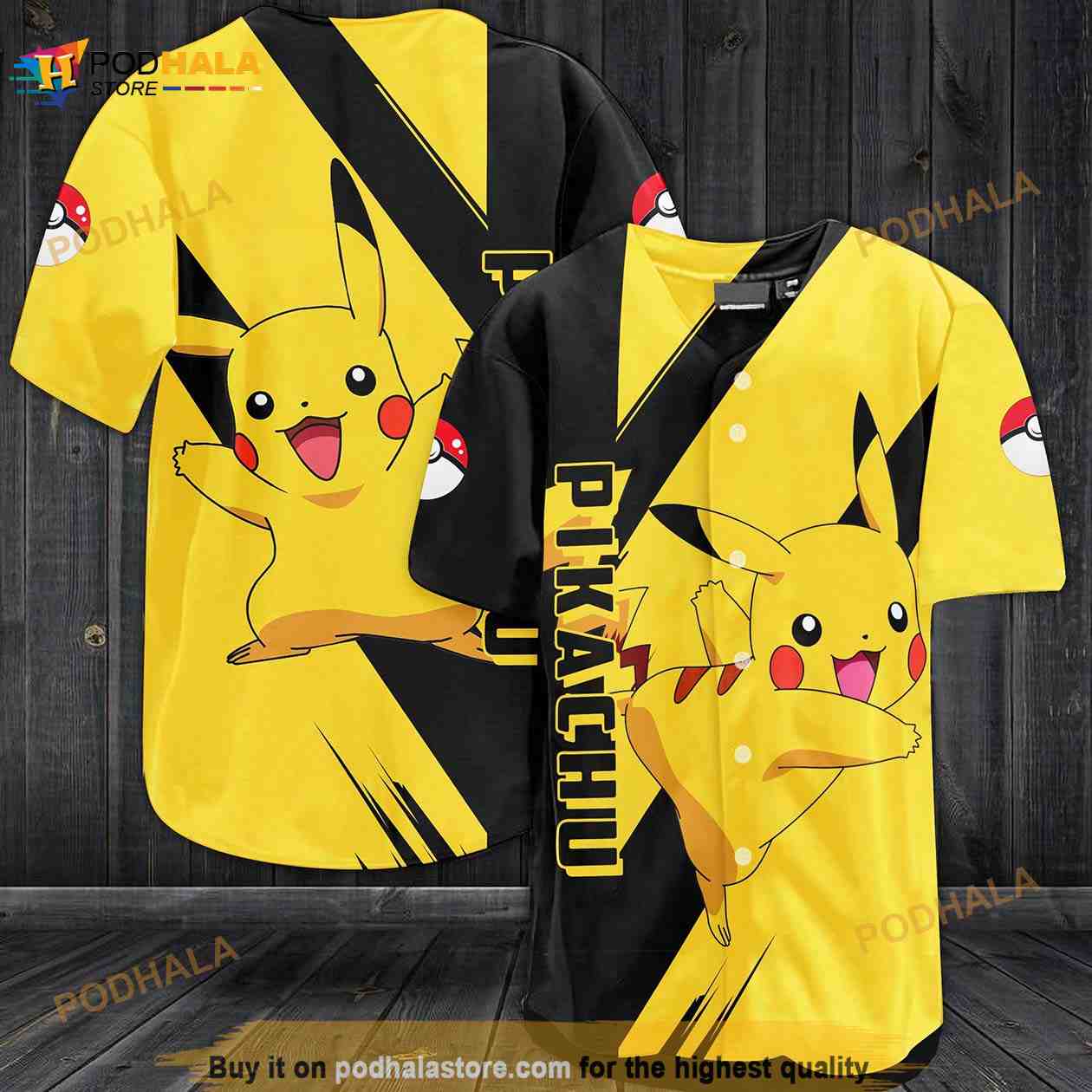 Lovely Pikachu All Over Print Pokemon 3D Baseball Jersey Lovely Pikachu All Over Print Pokemon 3D Baseball Jersey