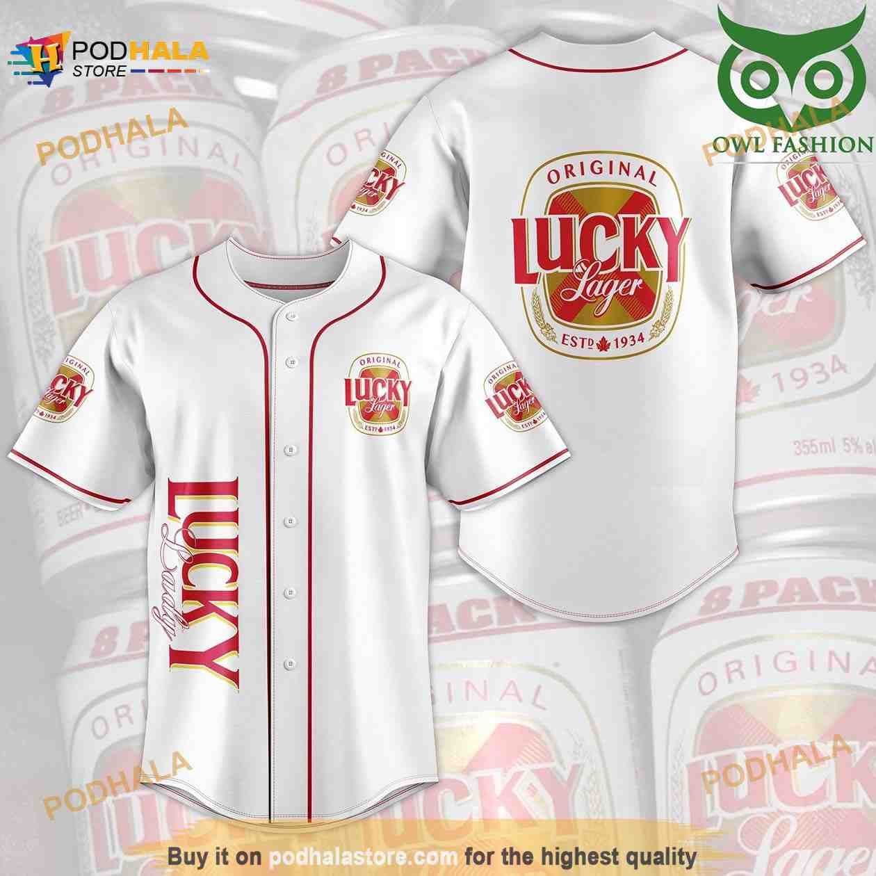 Lucky Lager 3D Baseball Jersey Shirt Lucky Lager 3D Baseball Jersey Shirt