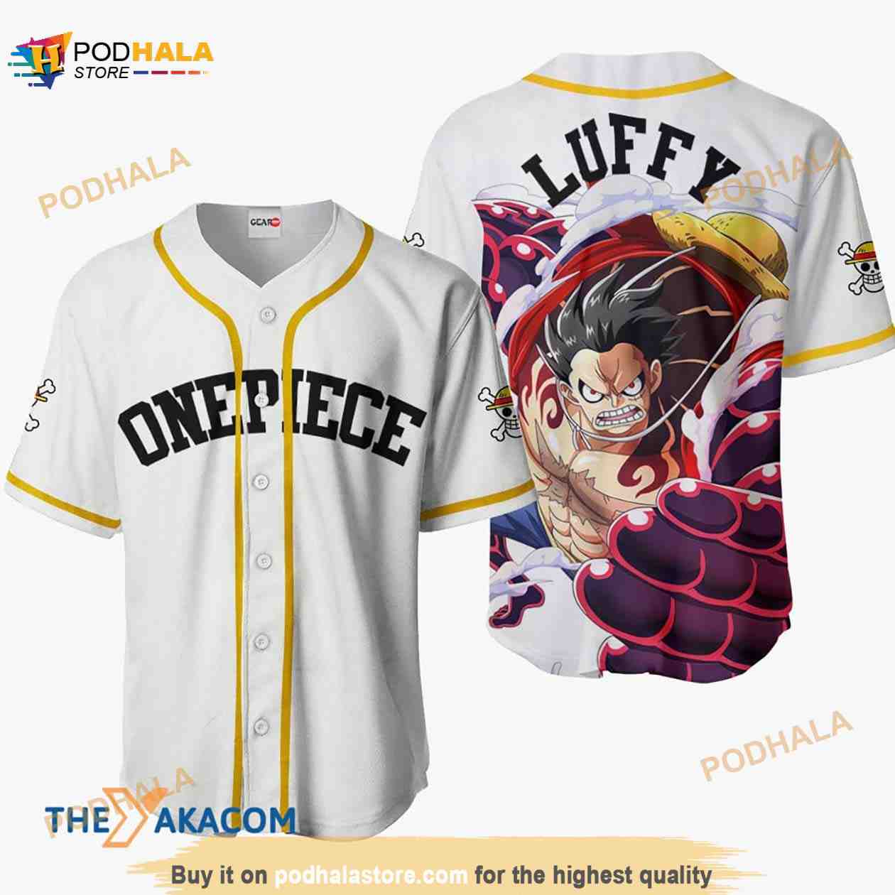 Luffy Gear 4 One Piece Anime 3D Baseball Jersey Shirt Luffy Gear 4 One Piece Anime 3D Baseball Jersey Shirt