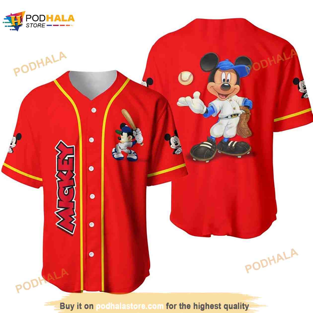 Mickey Mouse Playing Baseball All Over Print 3D Baseball Jersey Mickey Mouse Playing Baseball All Over Print 3D Baseball Jersey