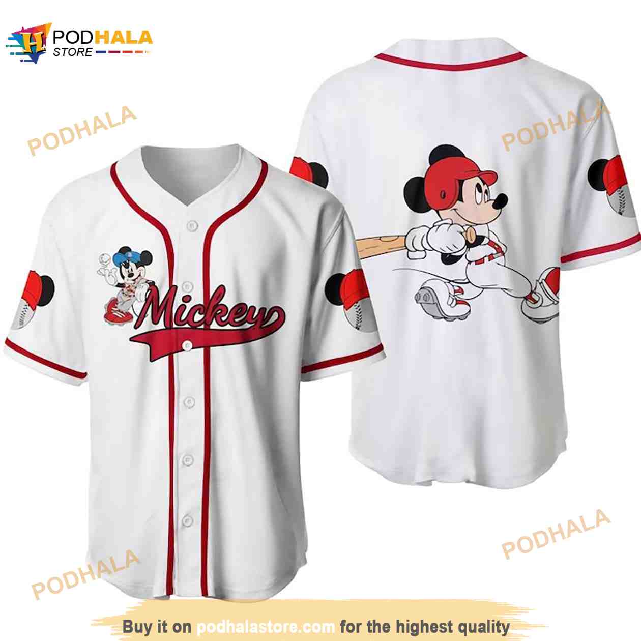 Mickey Mouse The Catcher Disney Cartoon Unisex 3D Baseball Jersey Mickey Mouse The Catcher Disney Cartoon Unisex 3D Baseball Jersey