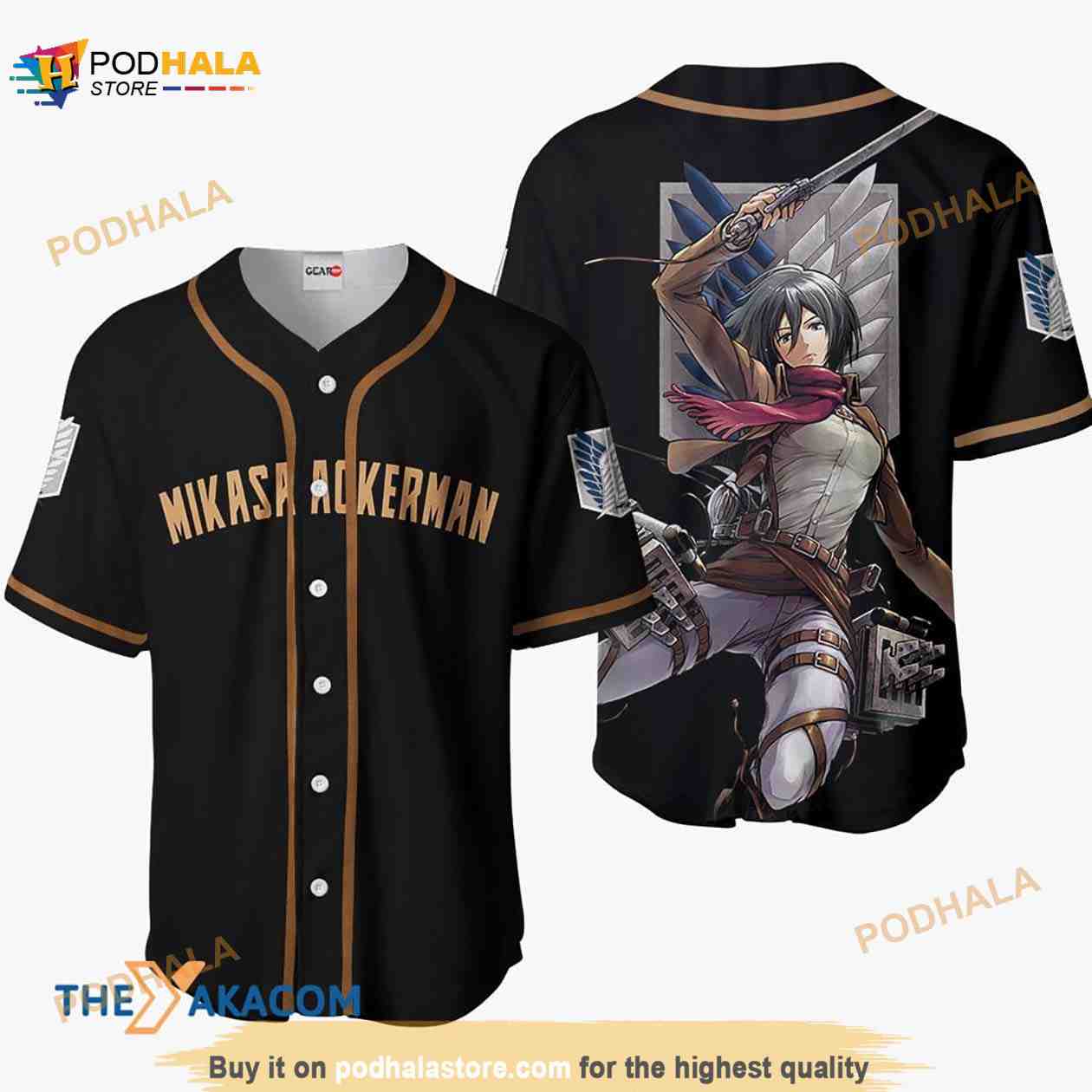 Mikasa Ackerman Attack On Titan Anime 3D Baseball Jersey Shirt Mikasa Ackerman Attack On Titan Anime 3D Baseball Jersey Shirt