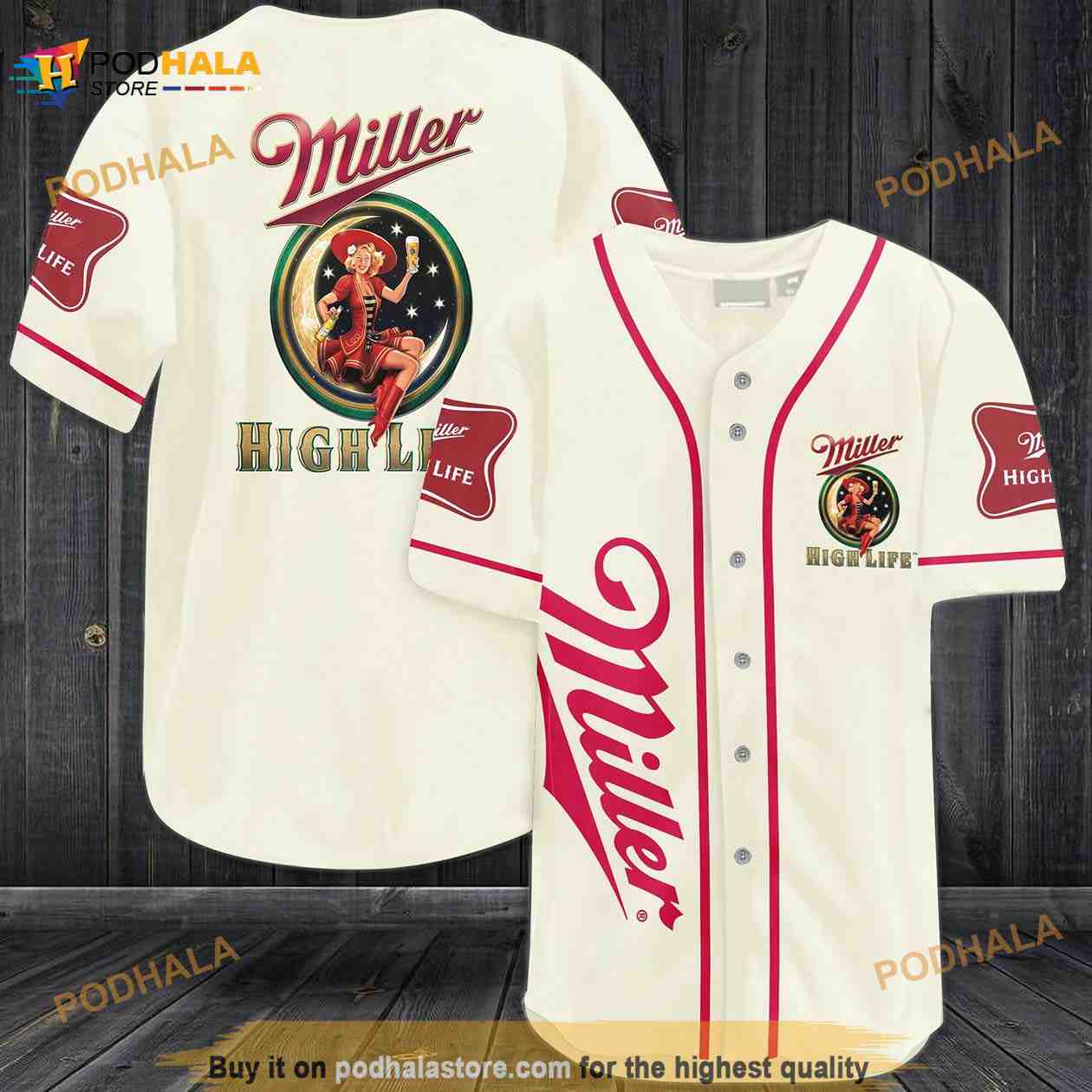 Miller High Life 3D Baseball Jersey Miller High Life 3D Baseball Jersey