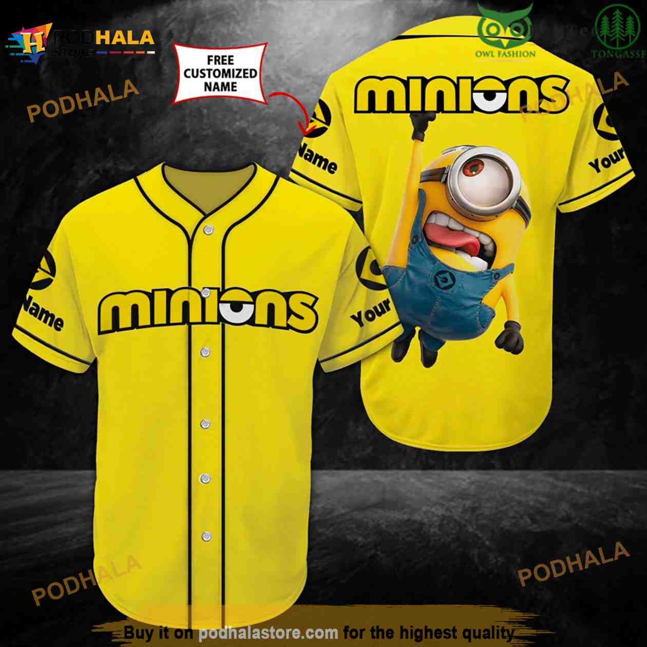 Minion Despicable Me Gru Custom Name 3D Baseball Jersey Shirt Minion Despicable Me Gru Custom Name 3D Baseball Jersey Shirt