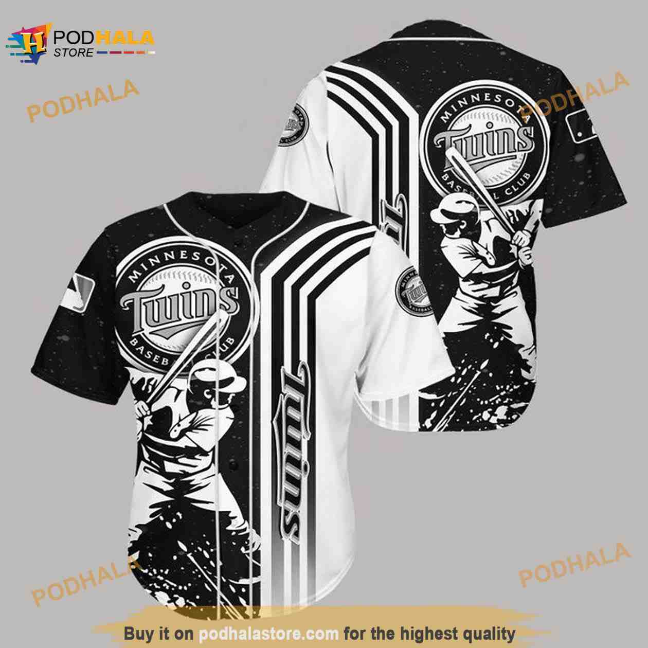 Minnesota Twins Black N White 3D Baseball Jersey Shirt Minnesota Twins Black N White 3D Baseball Jersey Shirt