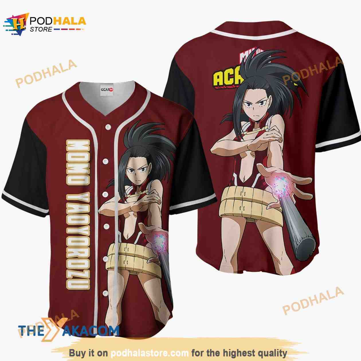 Momo Yaoyorozu My Hero Academia Anime 3D Baseball Jersey Shirt Momo Yaoyorozu My Hero Academia Anime 3D Baseball Jersey Shirt