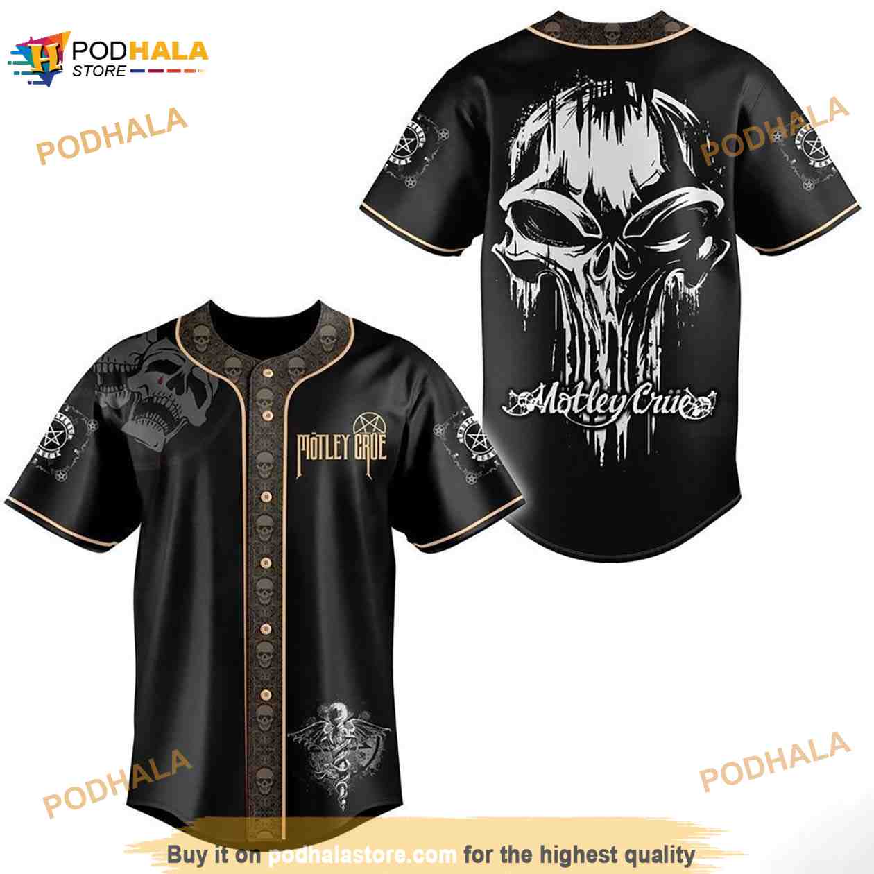 Motley Crue Band Skull 3D Baseball Jersey Shirt Motley Crue Band Skull 3D Baseball Jersey Shirt