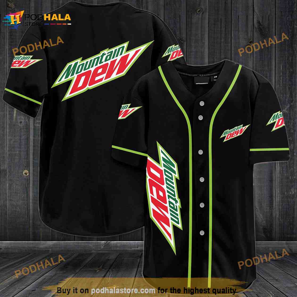 Mountain Dew 3D Baseball Jersey Mountain Dew 3D Baseball Jersey