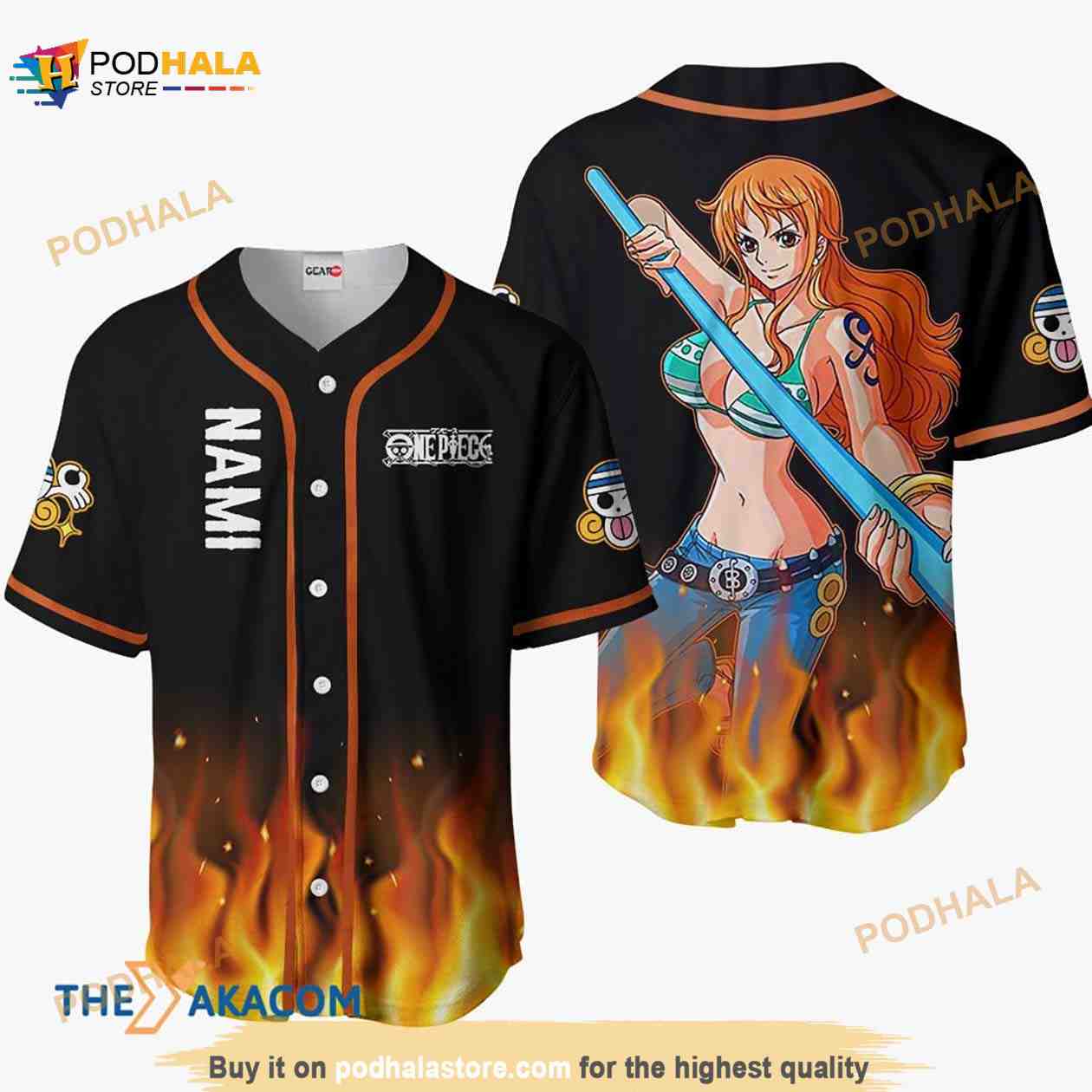 Nami Anime 3D Baseball Jersey Shirt Nami Anime 3D Baseball Jersey Shirt