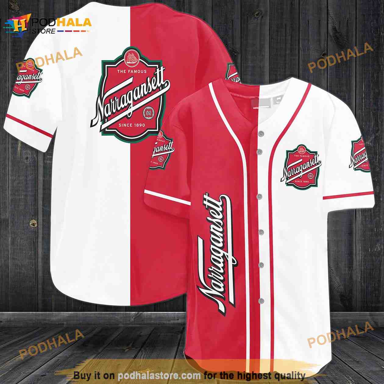 Narragansett Beer 3D Baseball Jersey Narragansett Beer 3D Baseball Jersey
