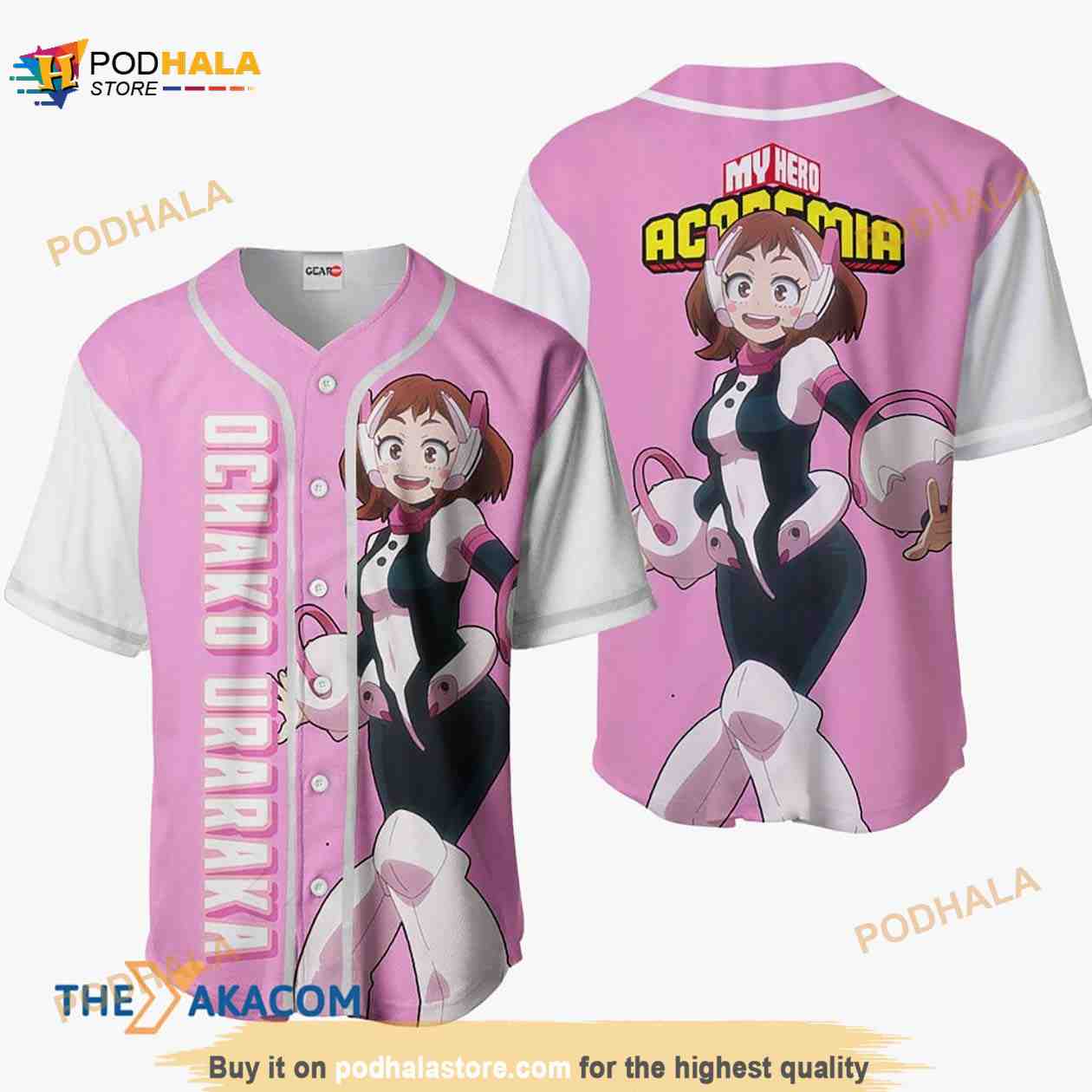 Ochako Uraraka My Hero Academia Anime 3D Baseball Jersey Shirt Ochako Uraraka My Hero Academia Anime 3D Baseball Jersey Shirt