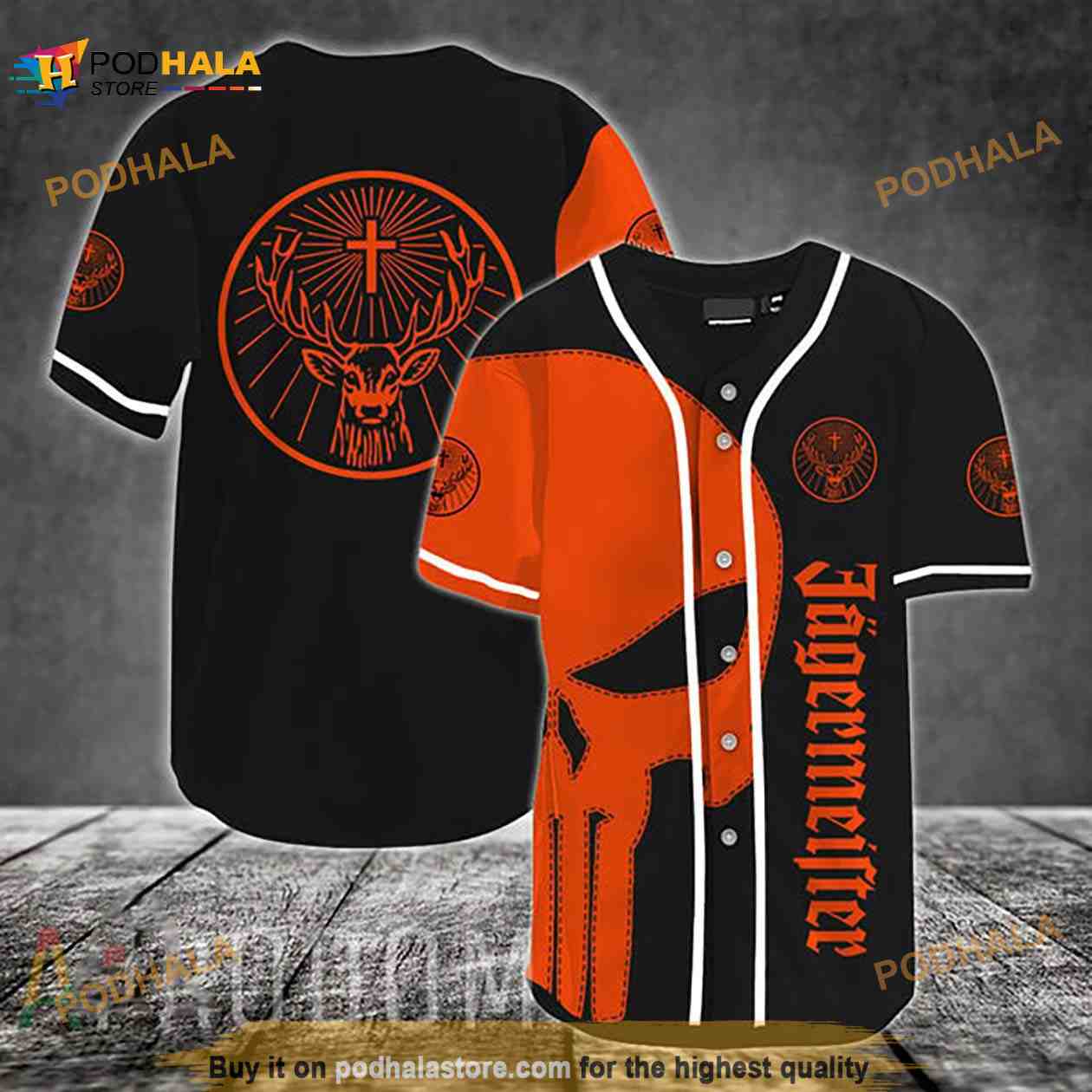 Orange Skull Jagermeister 3D Baseball Jersey Orange Skull Jagermeister 3D Baseball Jersey
