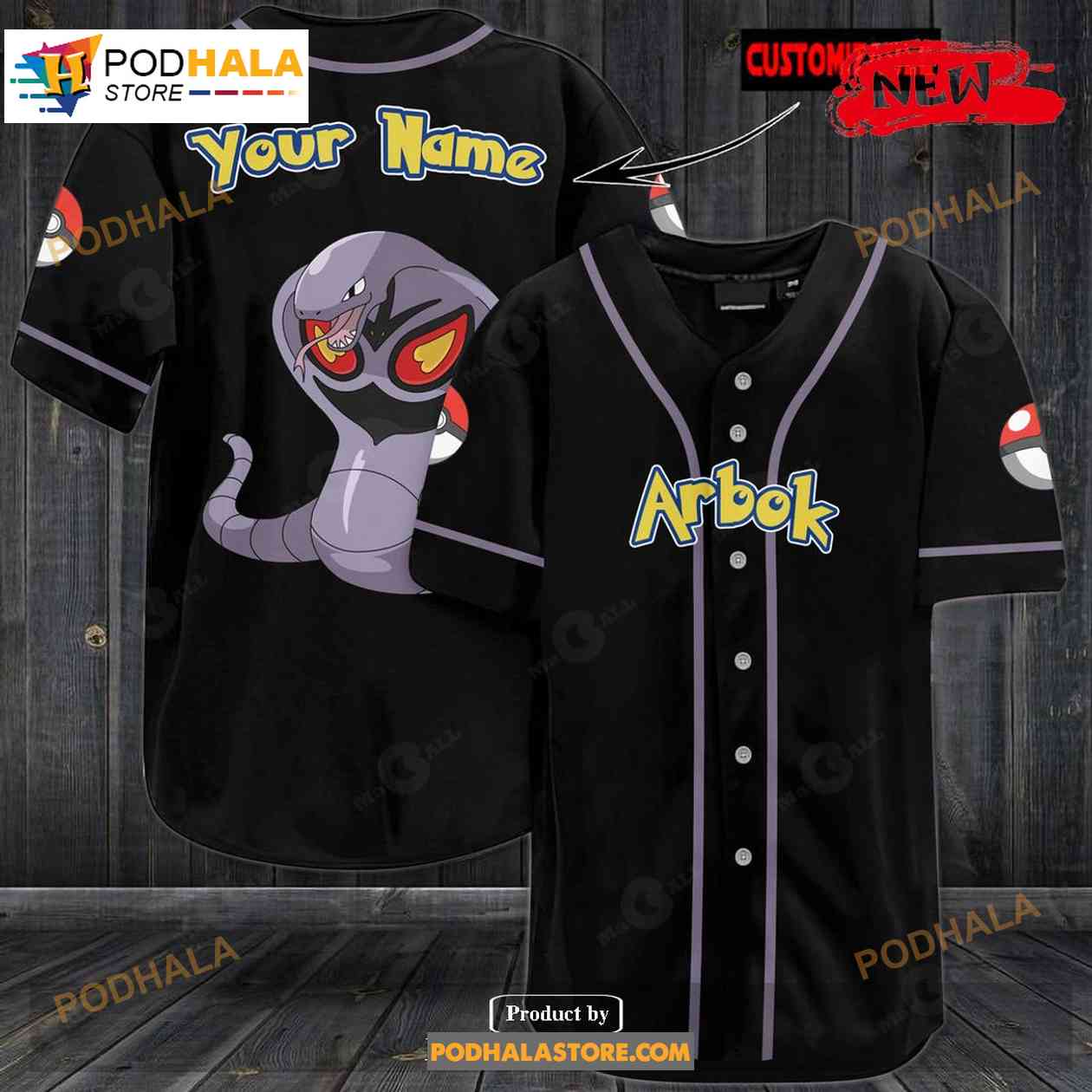 Personalized Arbok Baseball Jersey Personalized Arbok Baseball Jersey