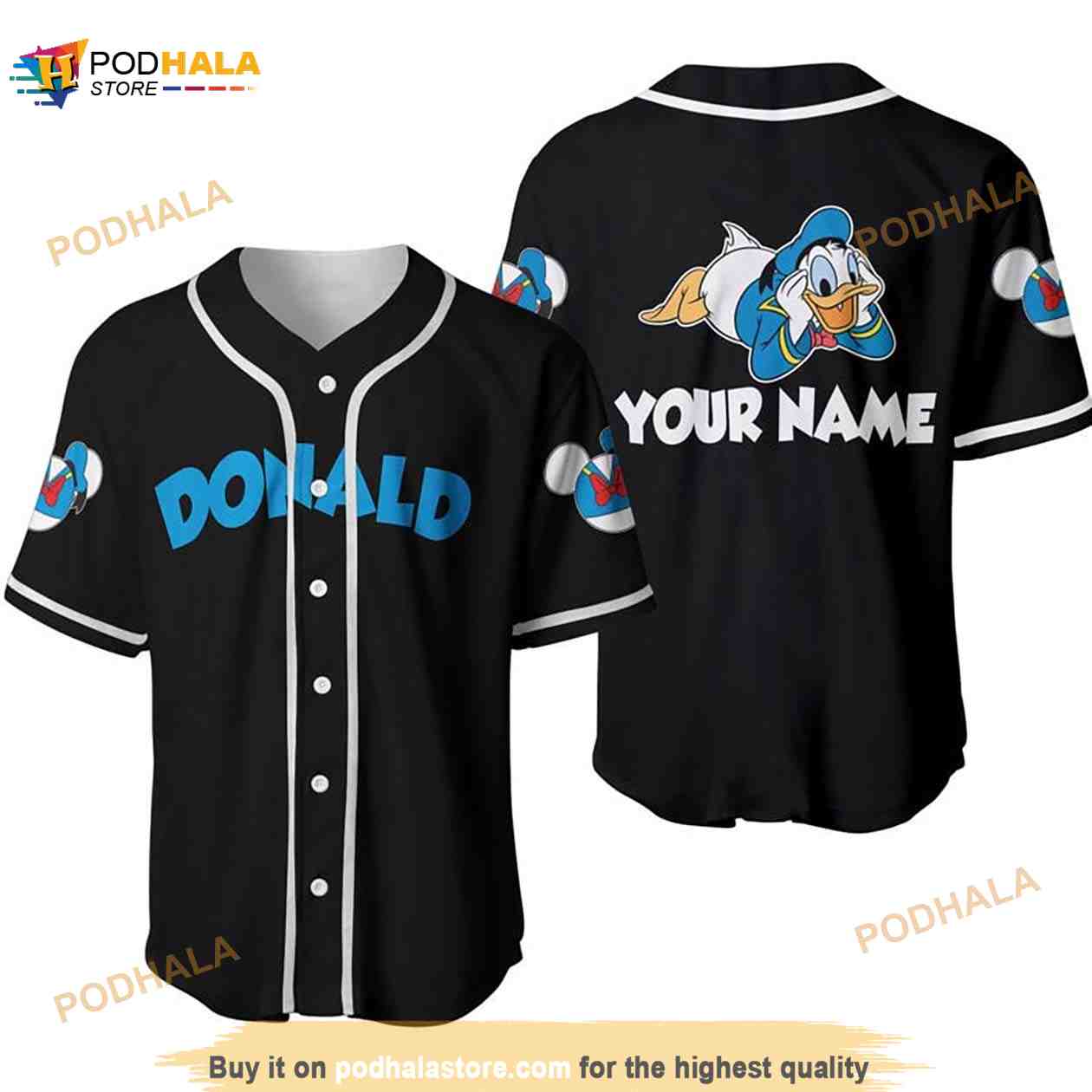 Personalized Blue Chilling Donald Duck All Over Print 3D Baseball Jersey Personalized Blue Chilling Donald Duck All Over Print 3D Baseball Jersey
