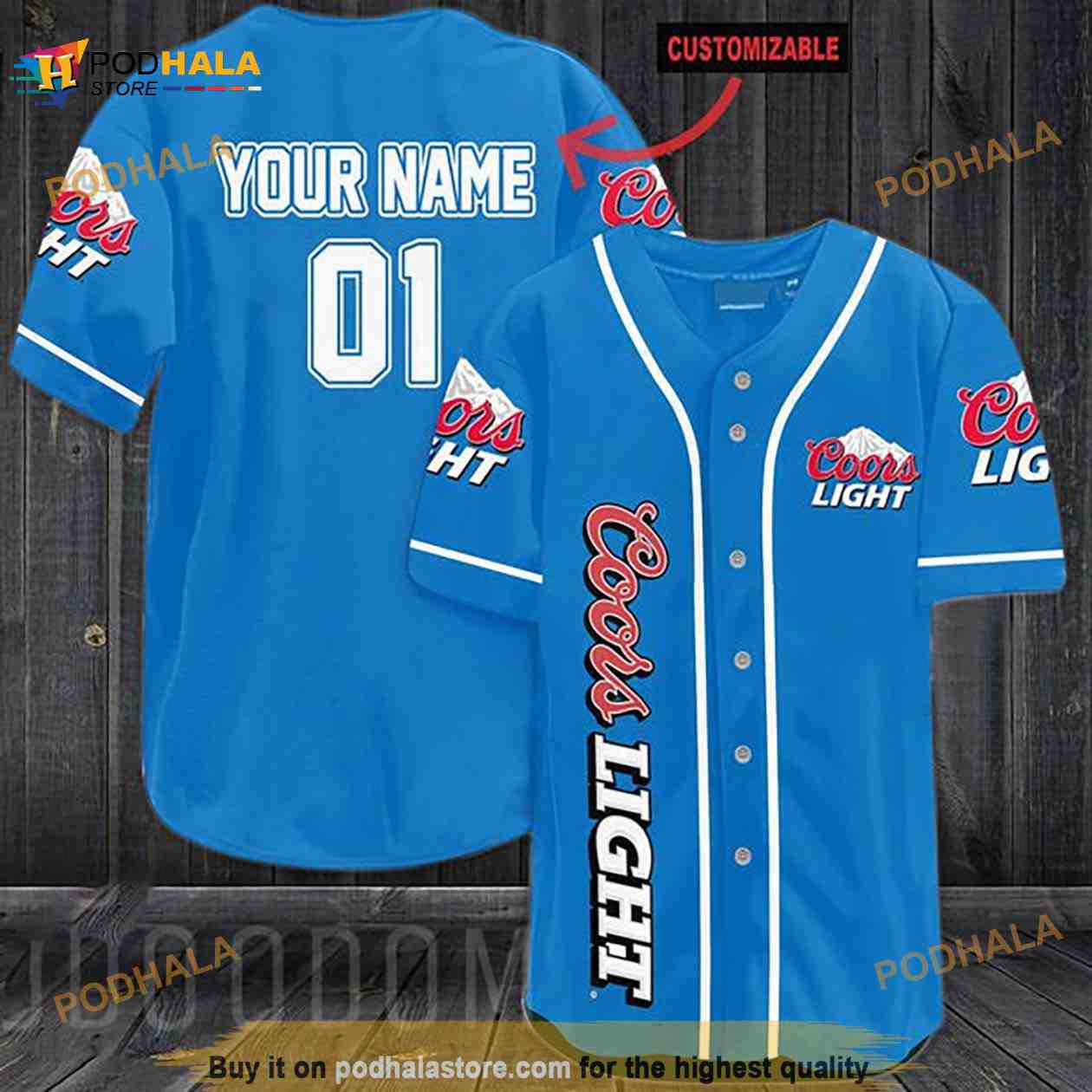 Personalized Blue Coors Light Beer 3D Baseball Jersey Personalized Blue Coors Light Beer 3D Baseball Jersey