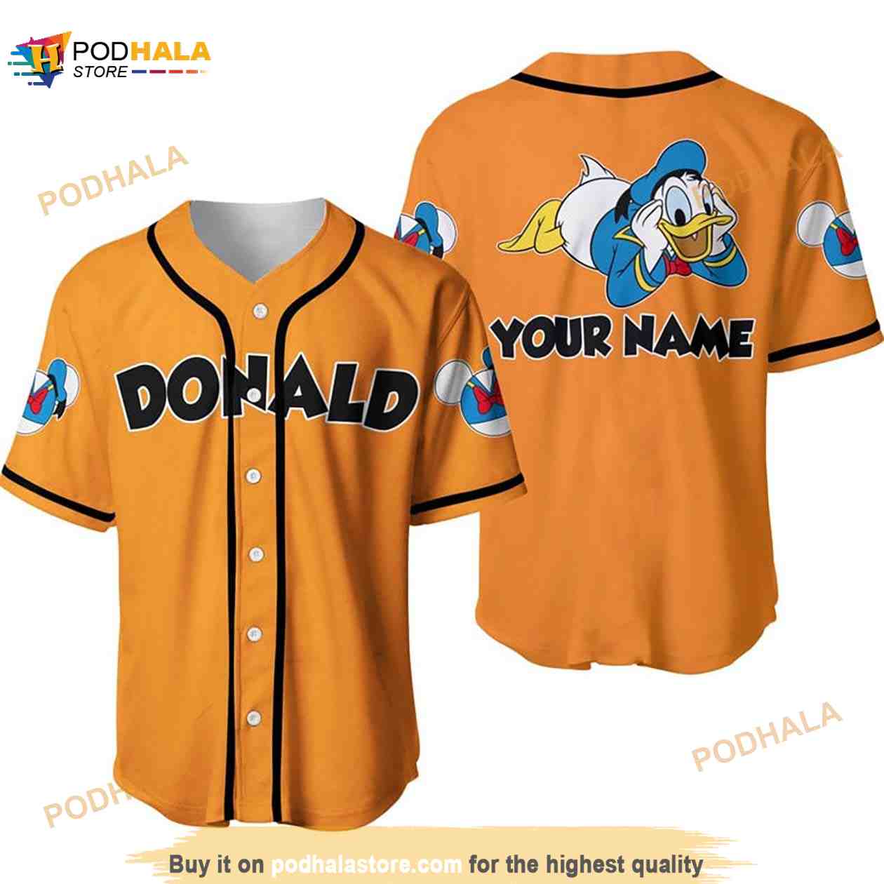 Personalized Chilling Donald Duck Disney 3D Baseball Jersey Personalized Chilling Donald Duck Disney 3D Baseball Jersey