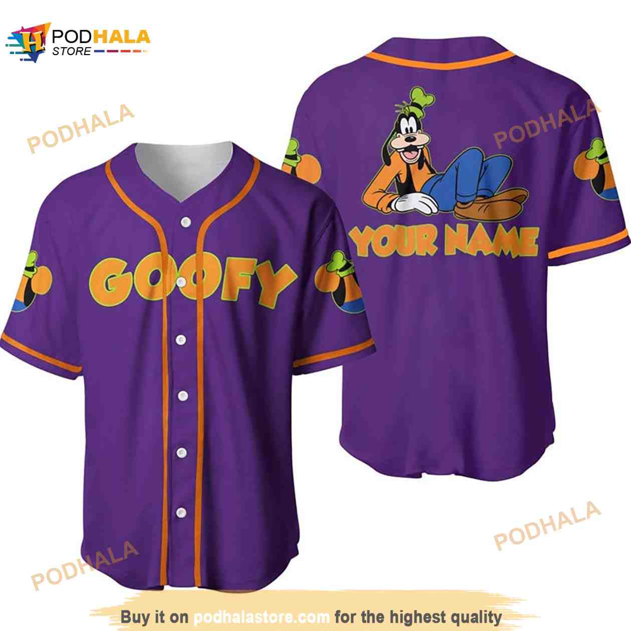 Personalized Chilling Goofy Dog Disney 3D Baseball Jersey Purple Personalized Chilling Goofy Dog Disney 3D Baseball Jersey Purple