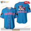Personalized Chilling Minnie Mouse Disney All Over Print Blue Baseball Jersey