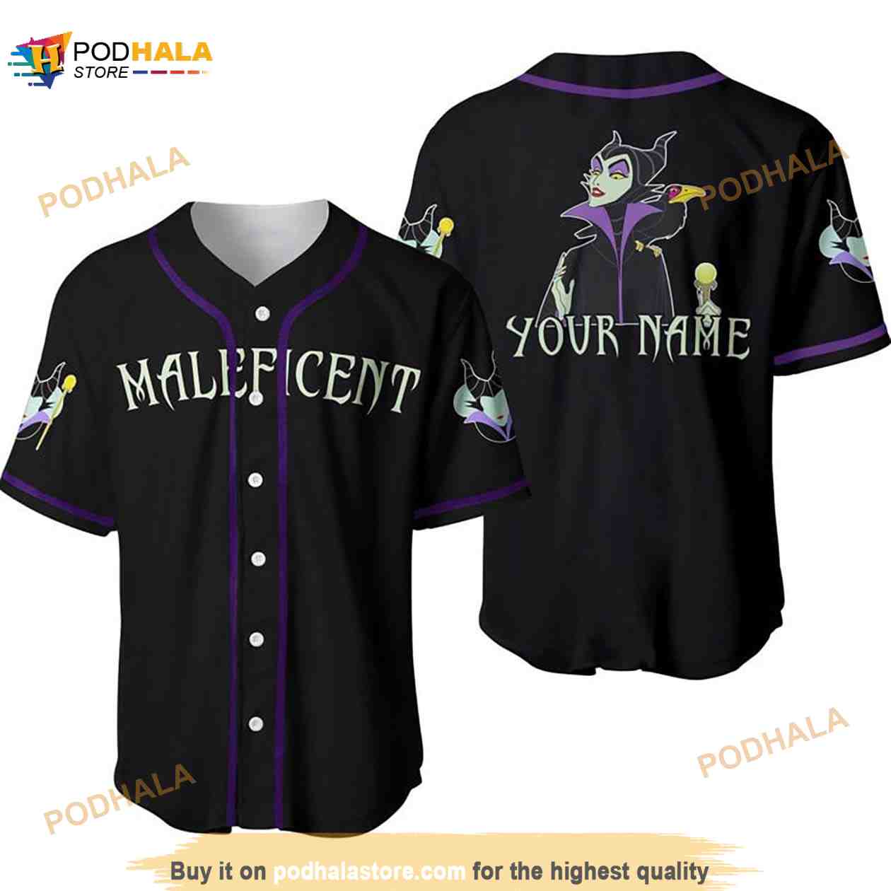 Personalized Evil Queen Maleficent Disney 3D Baseball Jersey Personalized Evil Queen Maleficent Disney 3D Baseball Jersey