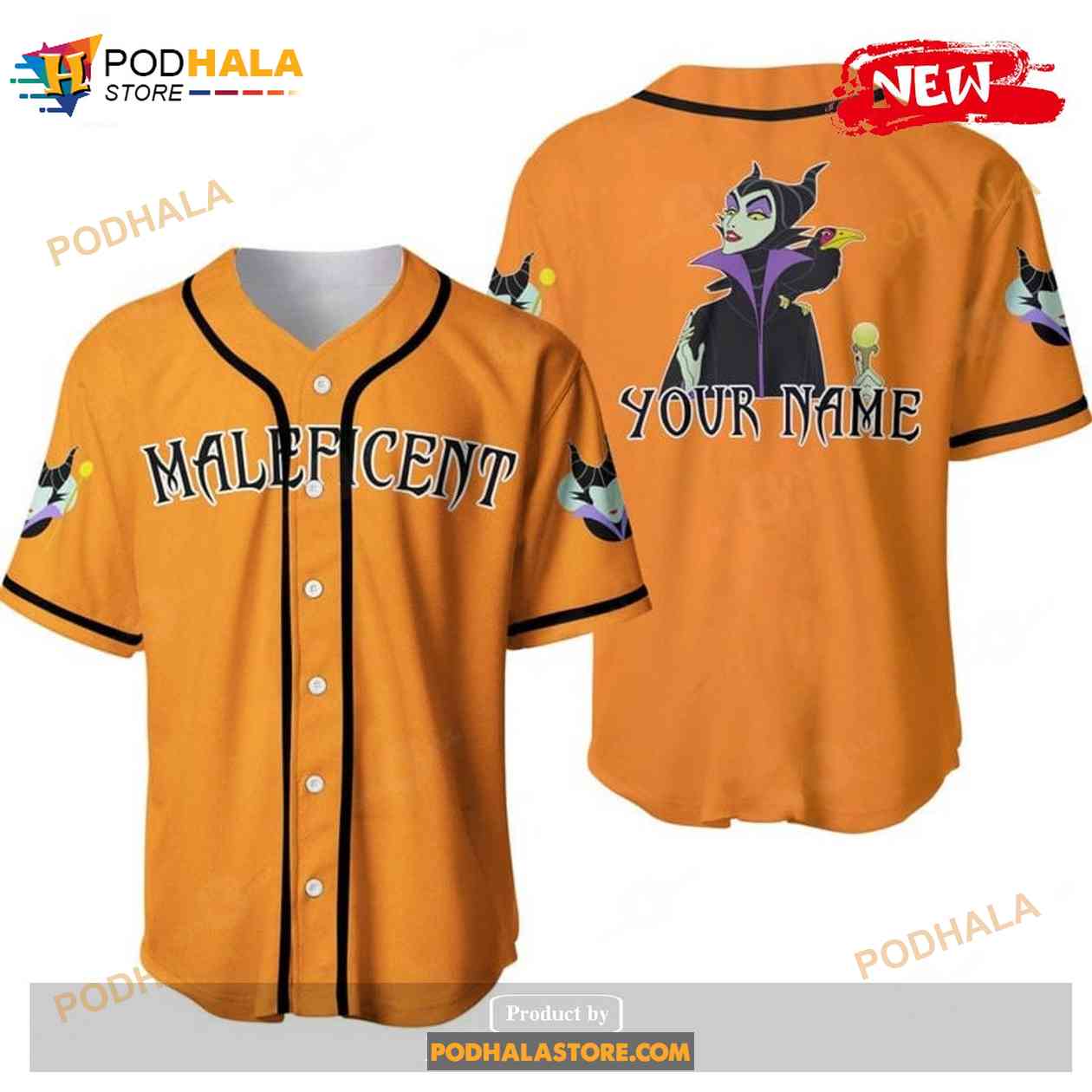 Personalized Evil Queen Maleficent Disney All Over Print Baseball Jersey Personalized Evil Queen Maleficent Disney All Over Print Baseball Jersey
