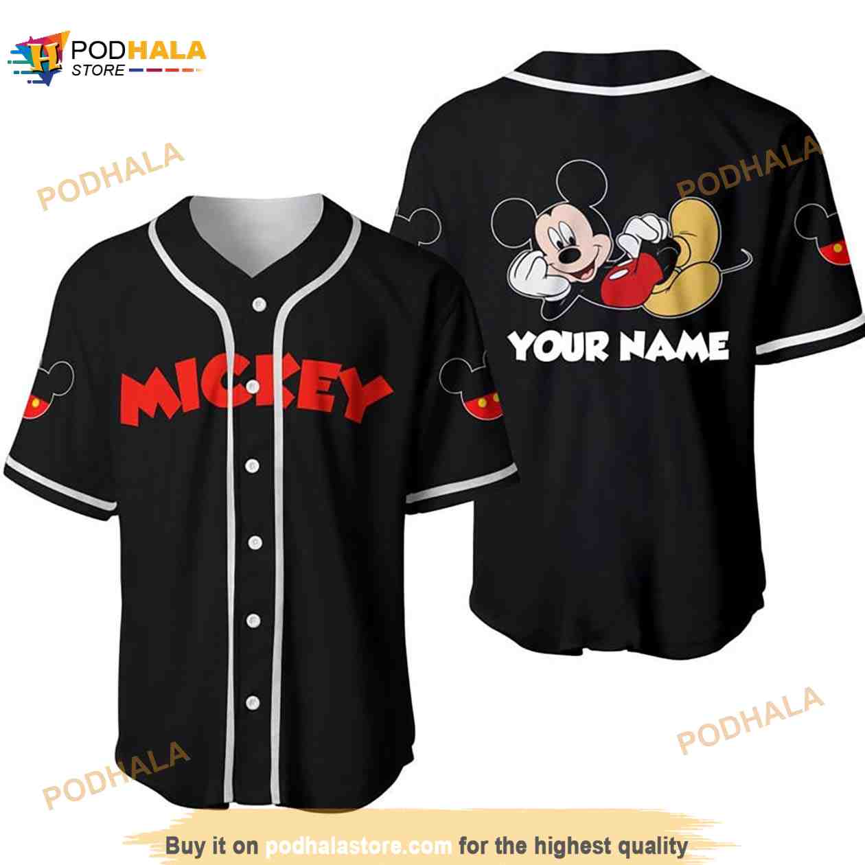Personalized Happy Mickey Mouse Disney 3D Baseball Jersey Personalized Happy Mickey Mouse Disney 3D Baseball Jersey