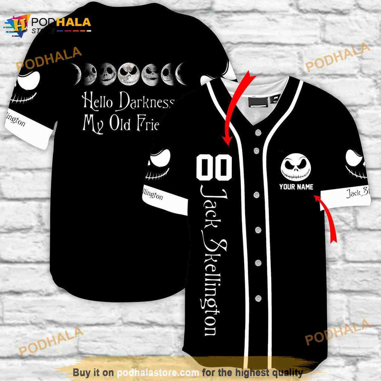 Personalized Horror Halloween Jack Skellington 3D Baseball Jersey Personalized Horror Halloween Jack Skellington 3D Baseball Jersey