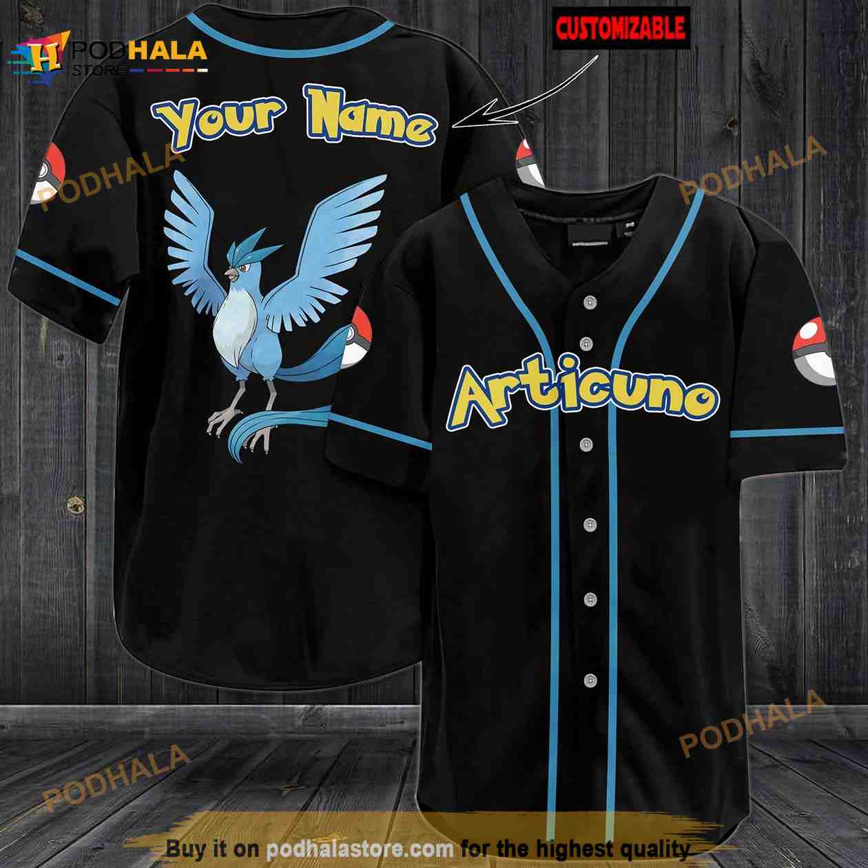 Personalized Name Articuno Pokemon 3D Baseball Jersey Personalized Name Articuno Pokemon 3D Baseball Jersey