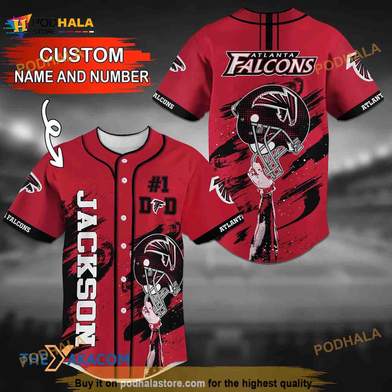 Personalized Name Atlanta Falcons NFL Baseball Jersey Shirt Personalized Name Atlanta Falcons NFL Baseball Jersey Shirt