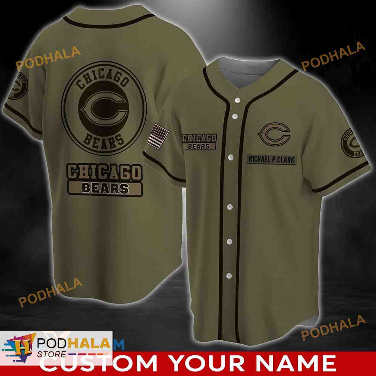 Personalized Name Chicago Bears NFL 3D Baseball Jersey Shirt Personalized Name Chicago Bears NFL 3D Baseball Jersey Shirt