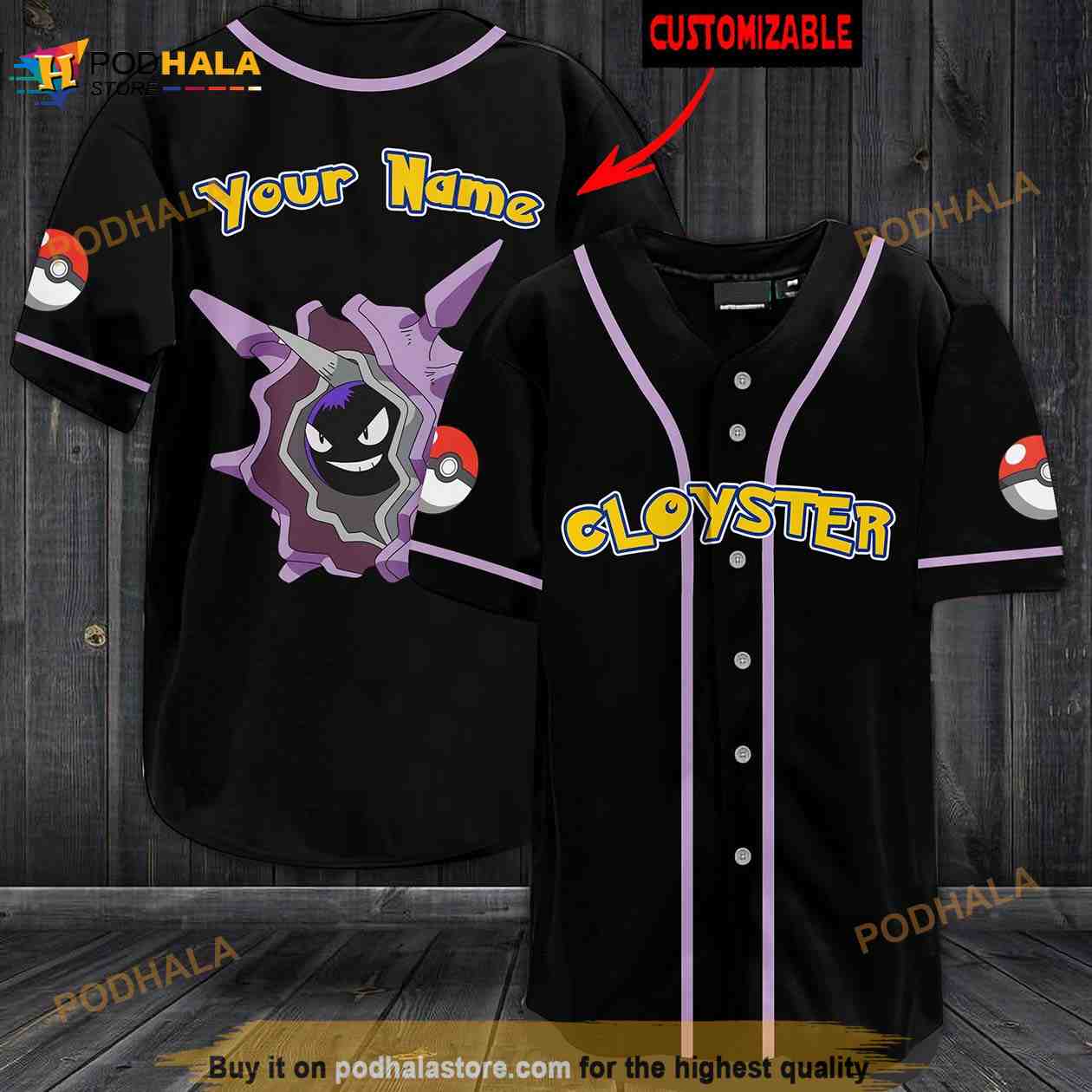 Personalized Name Cloyster Pokemon 3D Baseball Jersey Personalized Name Cloyster Pokemon 3D Baseball Jersey