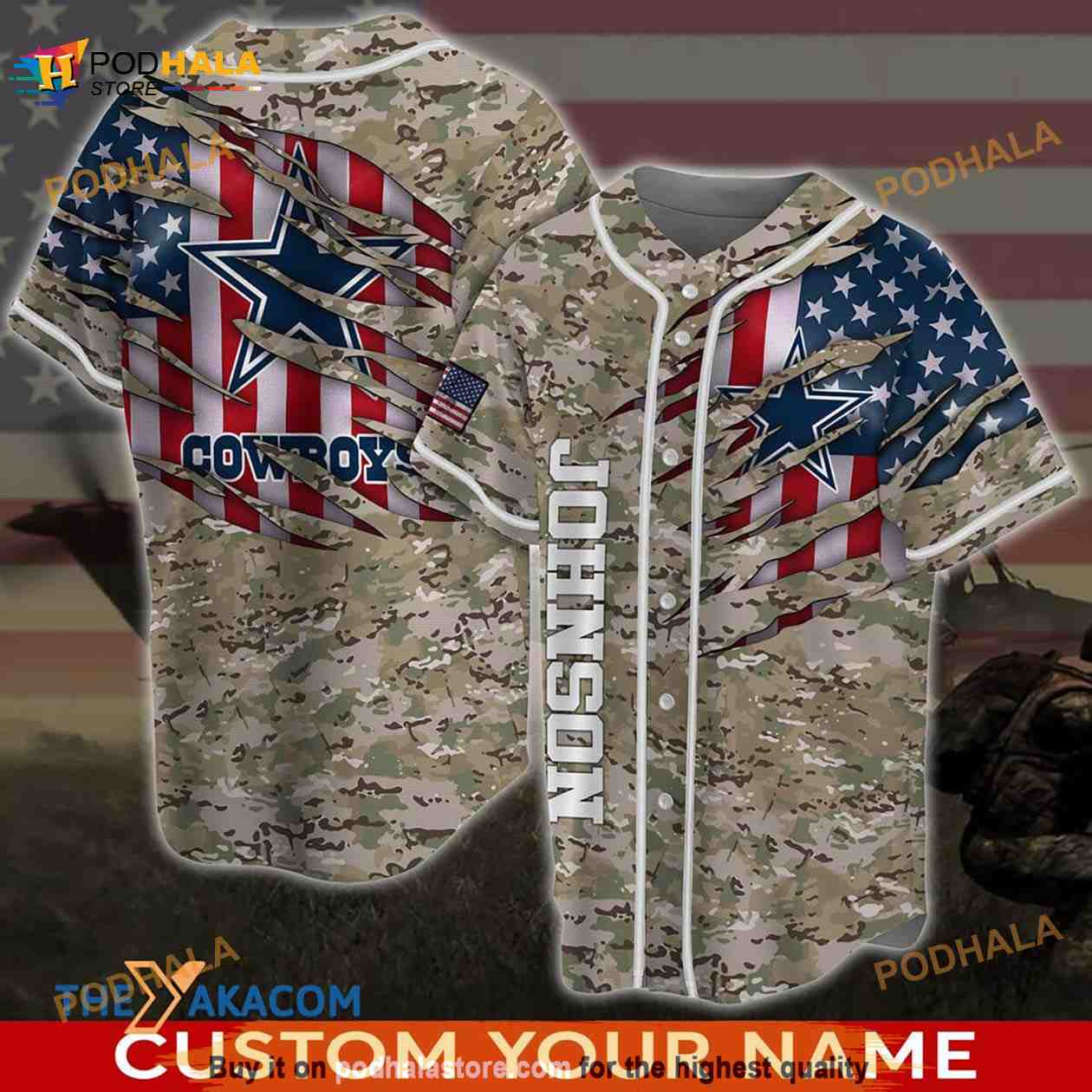 Personalized Name Dallas Cowboys NFL Number 3D Baseball Jersey Shirt Personalized Name Dallas Cowboys NFL Number 3D Baseball Jersey Shirt