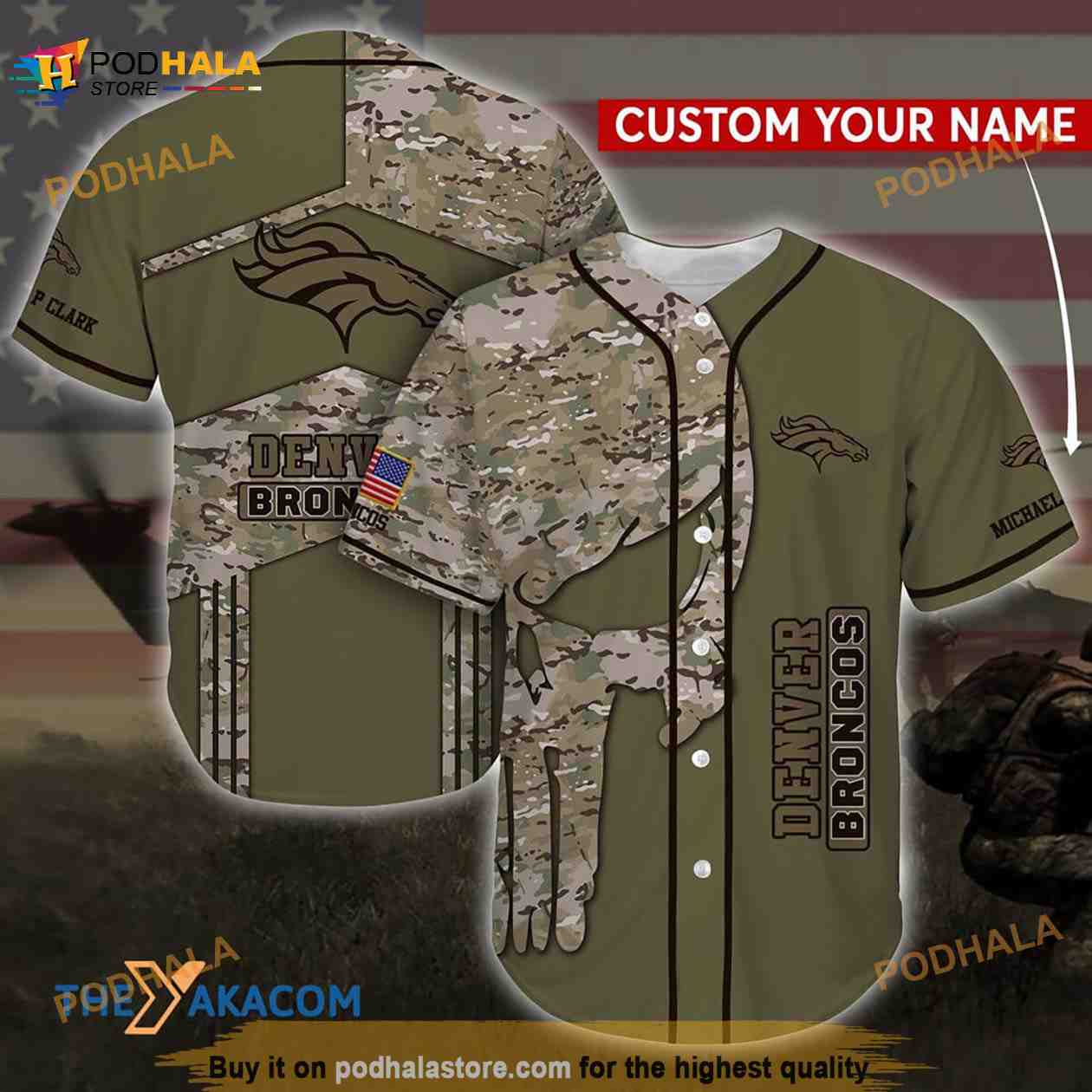 Personalized Name Denver Broncos NFL 3D Baseball Jersey Shirt For Fans Personalized Name Denver Broncos NFL 3D Baseball Jersey Shirt For Fans