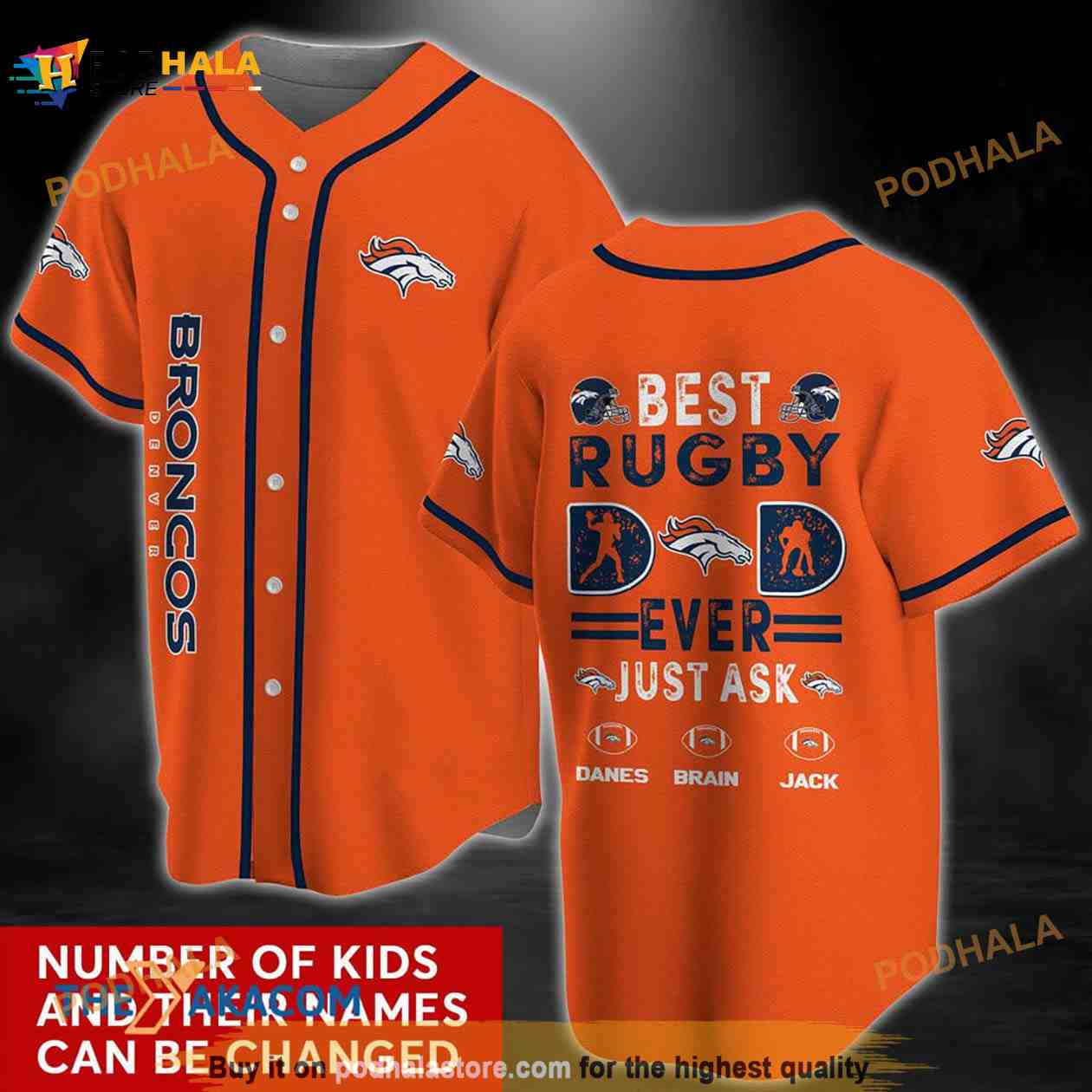 Personalized Name Denver Broncos NFL 3D Baseball Jersey Shirt Personalized Name Denver Broncos NFL 3D Baseball Jersey Shirt