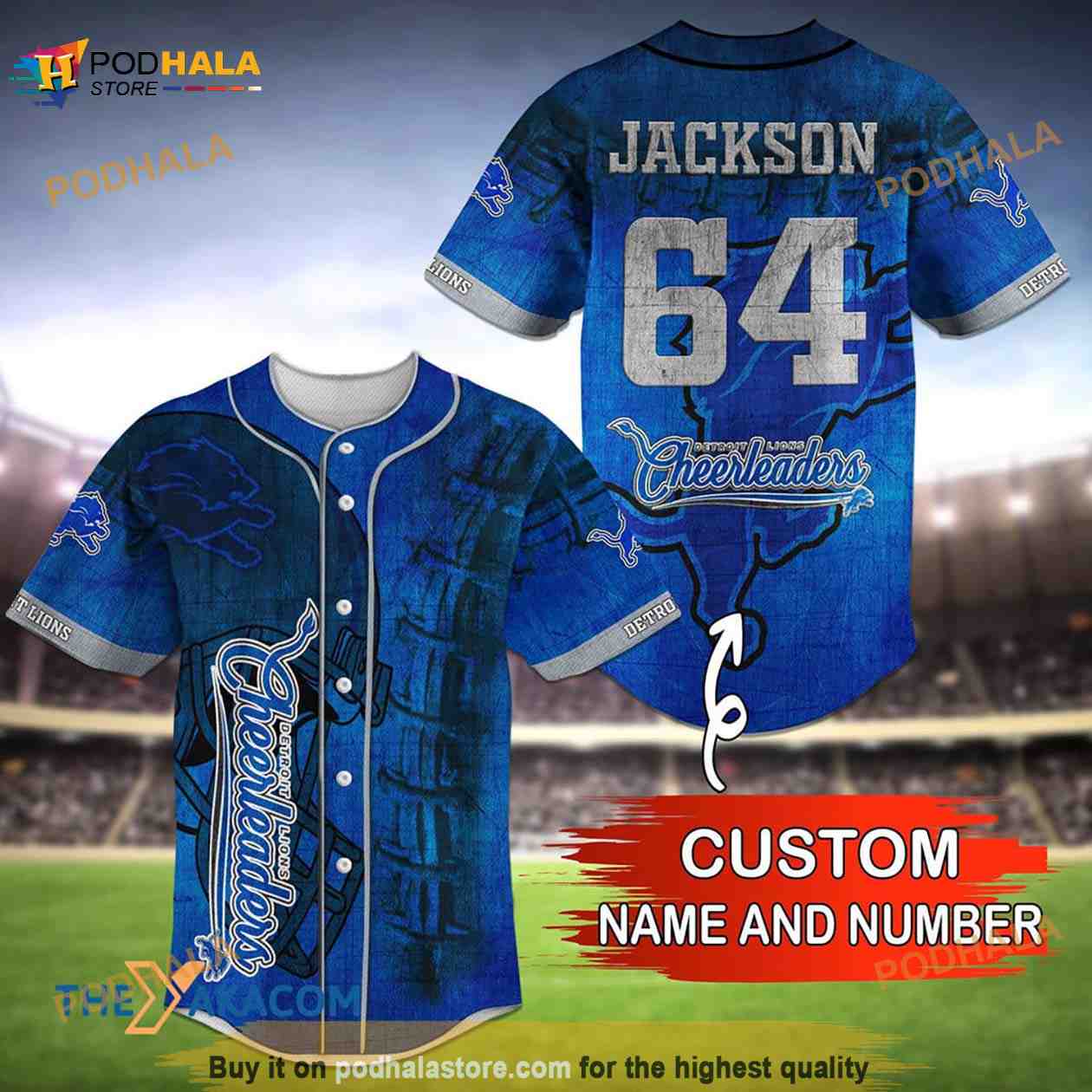 Personalized Name Detroit Lions NFL 3D Baseball Jersey Shirt Personalized Name Detroit Lions NFL 3D Baseball Jersey Shirt