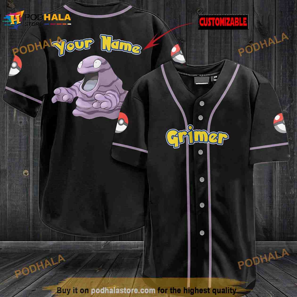 Personalized Name Grimer 3D Baseball Jersey Personalized Name Grimer 3D Baseball Jersey
