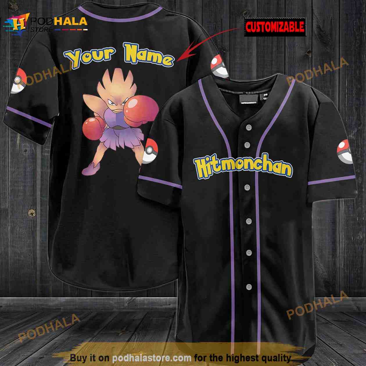 Personalized Name Hitmonchan Pokemon 3D Baseball Jersey Personalized Name Hitmonchan Pokemon 3D Baseball Jersey