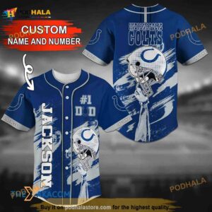 Personalized Name Indianapolis Colts  NFL 3D Baseball Jersey Shirt