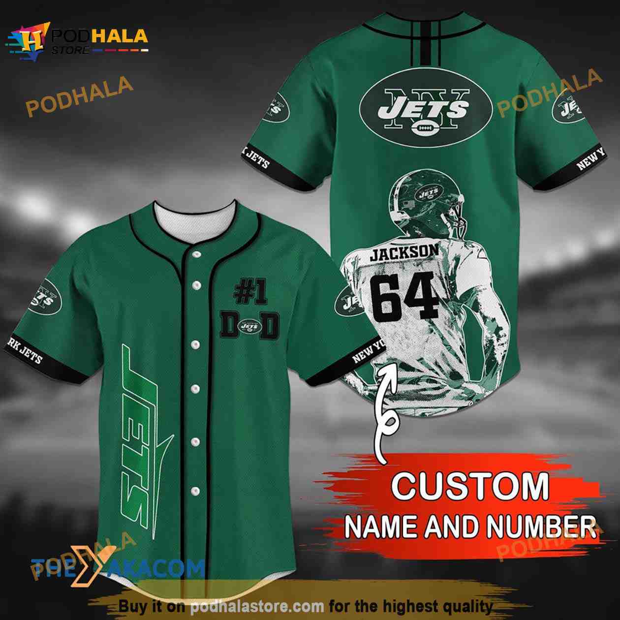Personalized Name New York Jets NFL 3D Baseball Jersey Shirt Personalized Name New York Jets NFL 3D Baseball Jersey Shirt