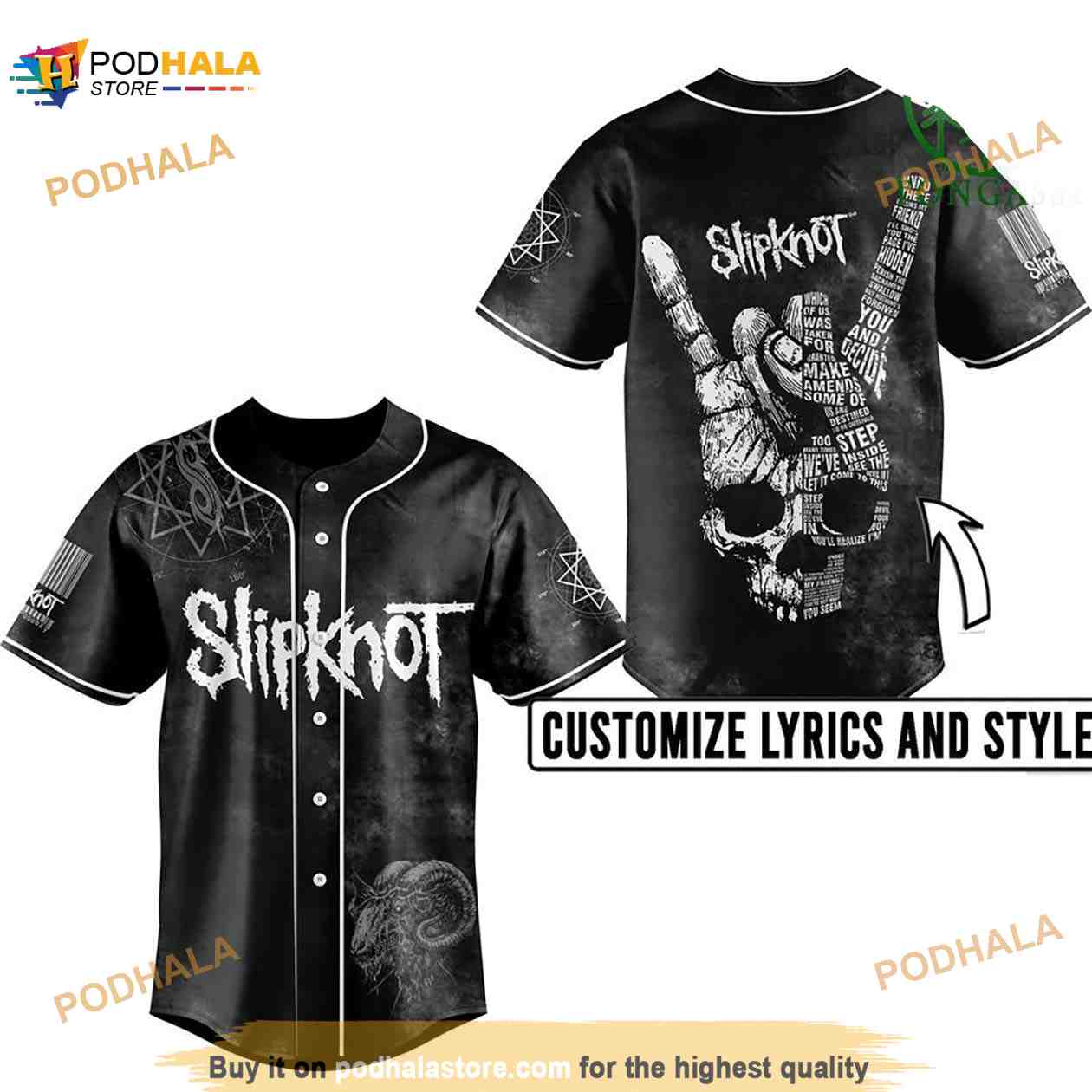Personalized Name Number Slipknot Heavy Metal Black 3D Baseball Jersey Shirt Personalized Name Number Slipknot Heavy Metal Black 3D Baseball Jersey Shirt