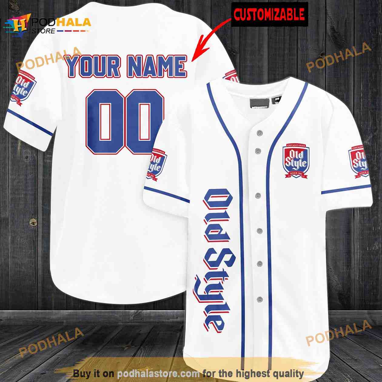 Personalized Name Old Style Beer 3D Baseball Jersey Personalized Name Old Style Beer 3D Baseball Jersey