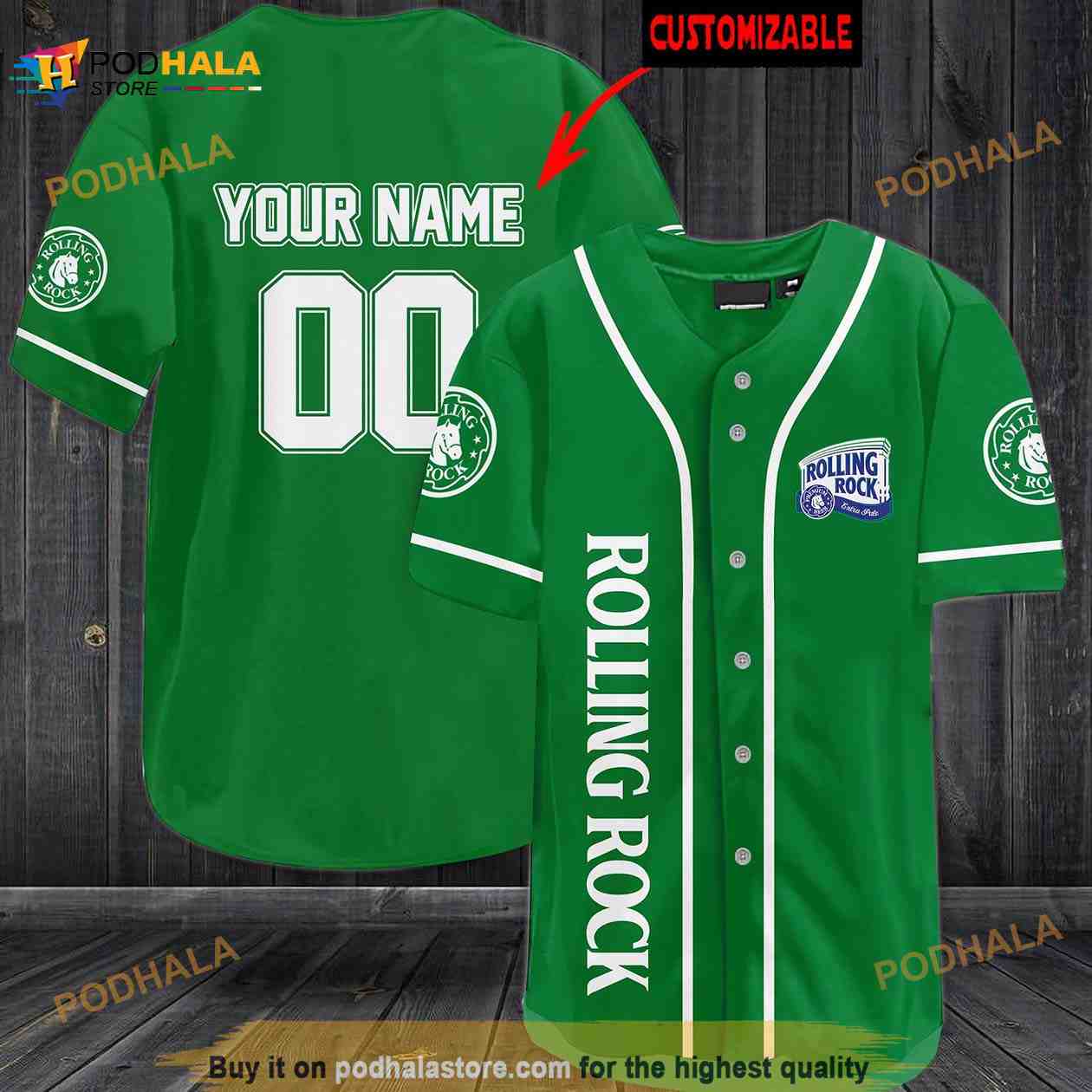 Personalized Name Rolling Rock Unisex 3D Baseball Jersey Personalized Name Rolling Rock Unisex 3D Baseball Jersey
