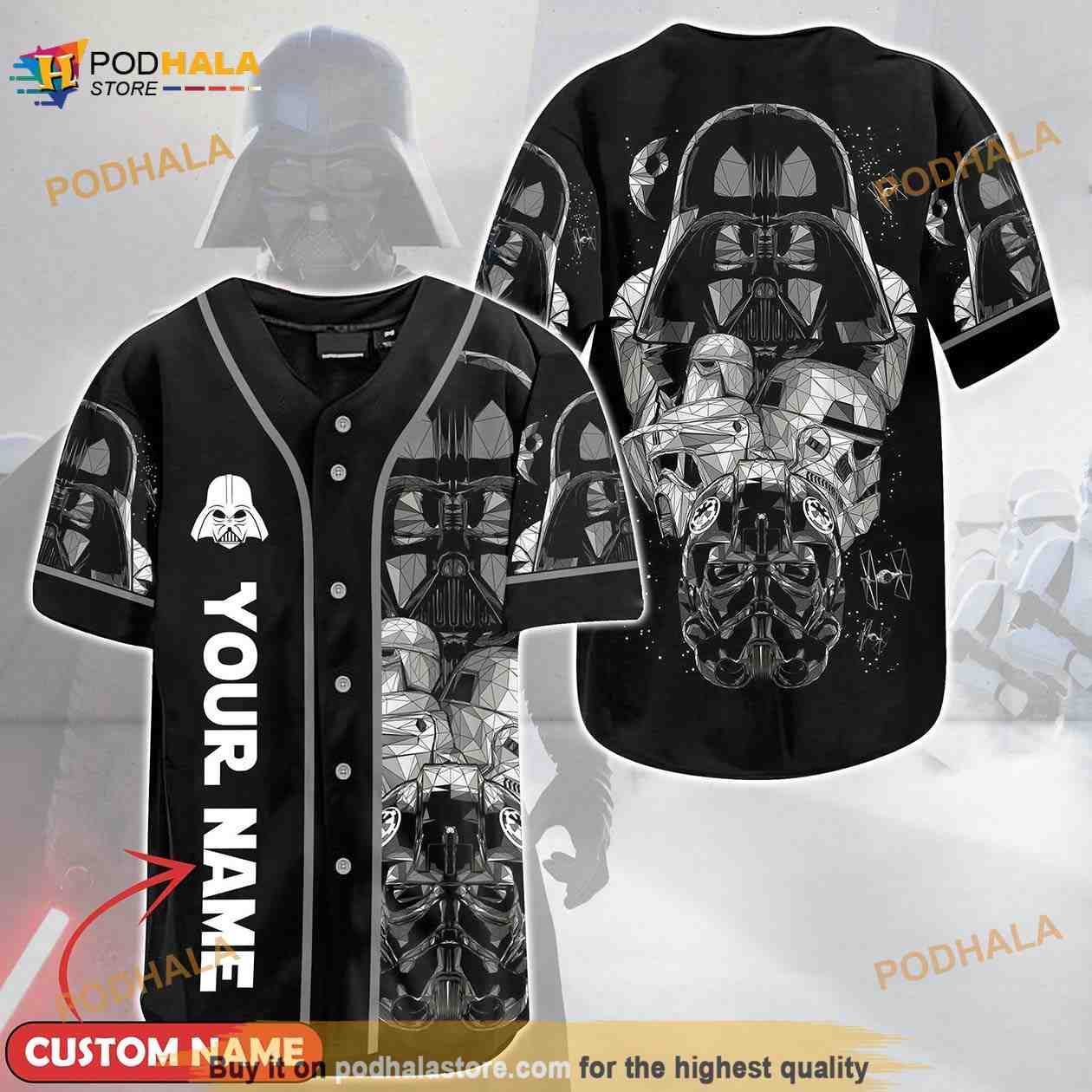 Personalized Name Star Wars Darth Vader Unisex 3D Baseball Jersey Personalized Name Star Wars Darth Vader Unisex 3D Baseball Jersey
