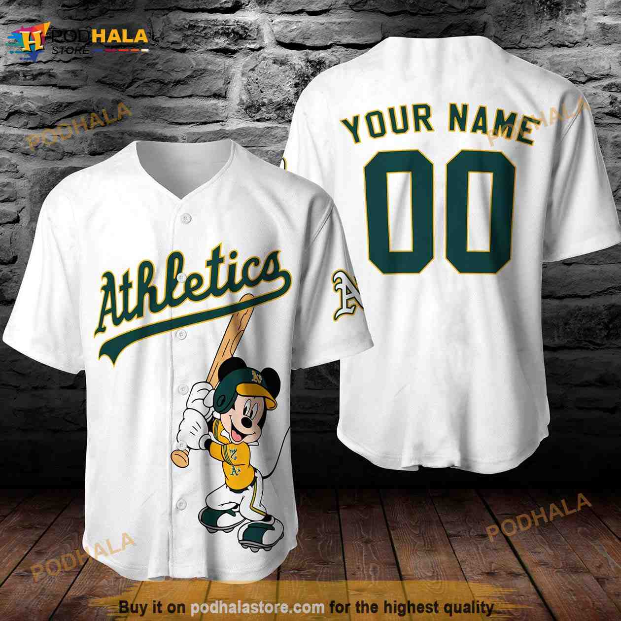 Personalized Oakland Athletics Mlb Mickey Mouse Unisex 3D Baseball Jersey Personalized Oakland Athletics Mlb Mickey Mouse Unisex 3D Baseball Jersey