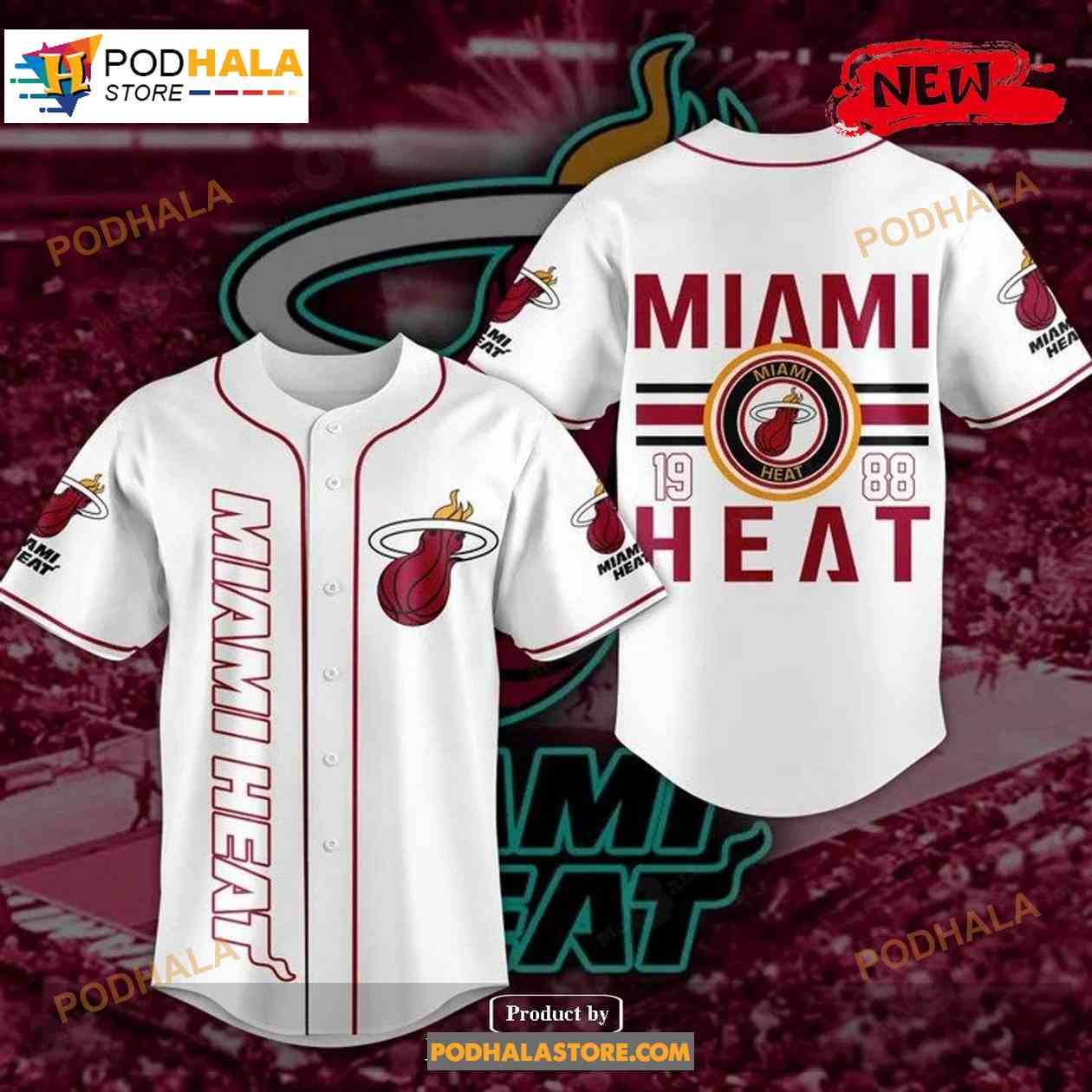 Premium Miami Heat 1988 Sports Fan White Design Jersey Shirt Premium Miami Heat 1988 Sports Fan White Design Jersey Shirt